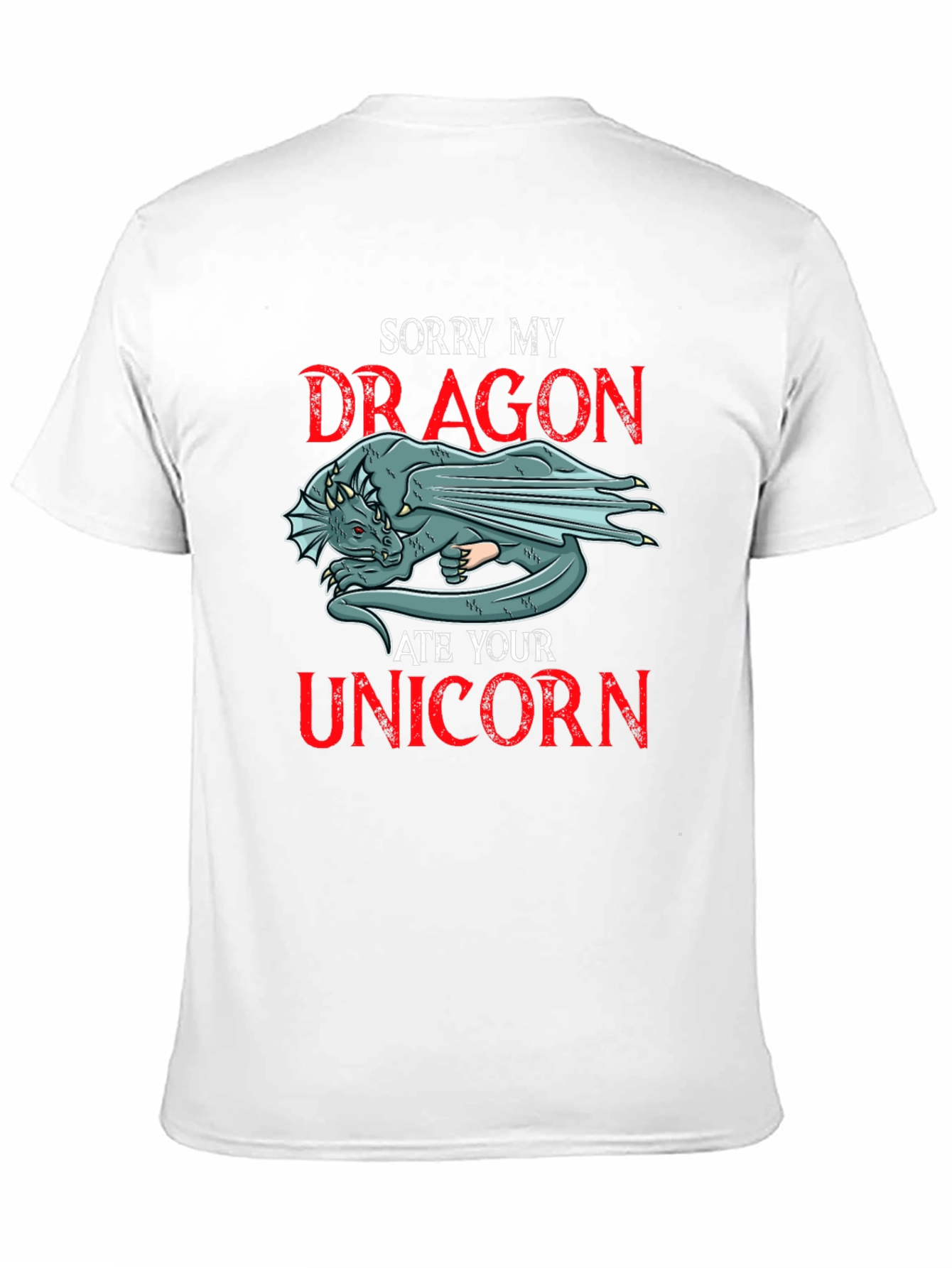 Black Sorry My Dragon Ate Your Unicorn Graphic Tee view 11