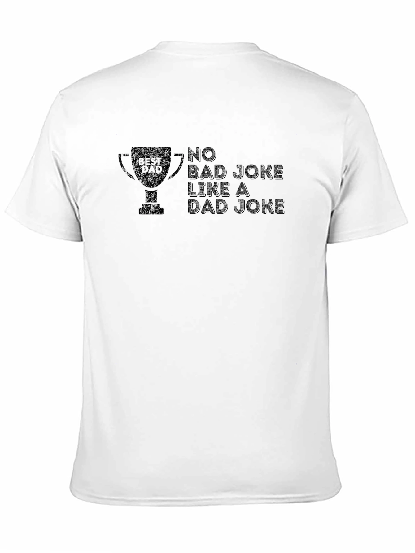 Black Best Dad Joke Trophy T-Shirt - Black view 11