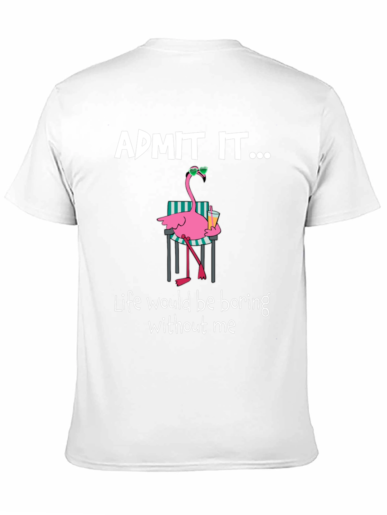 Black Funny Flamingo Admit It T-Shirt view 11