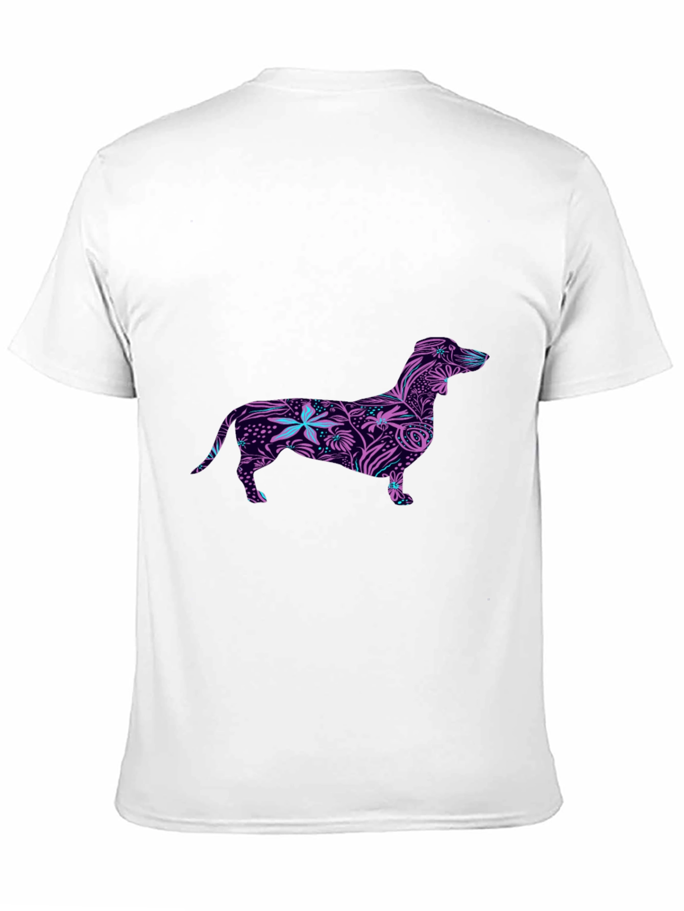 Black Dachshund Floral Print Black T-Shirt view 11