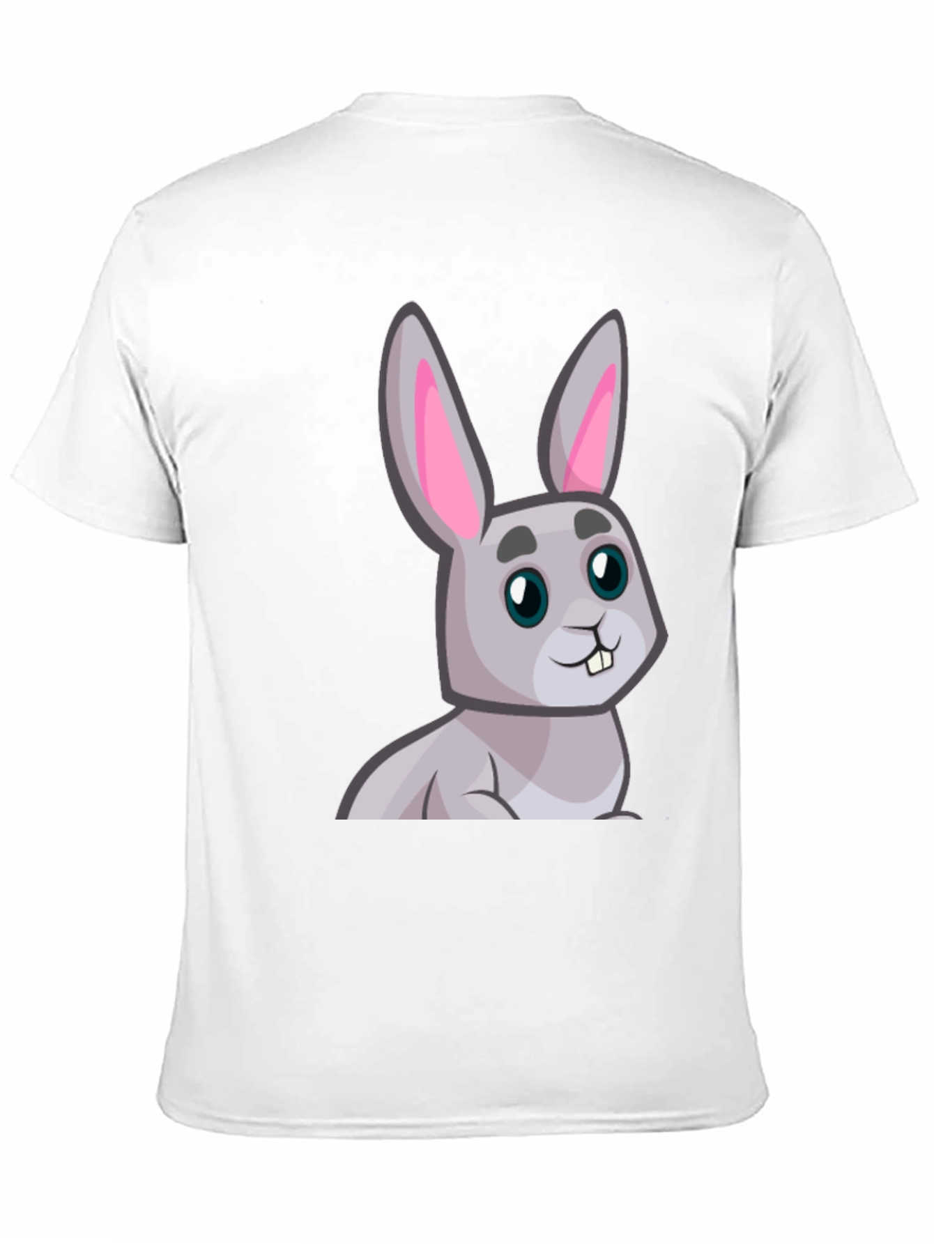 Black Cute Cartoon Rabbit Graphic T-Shirt view 11