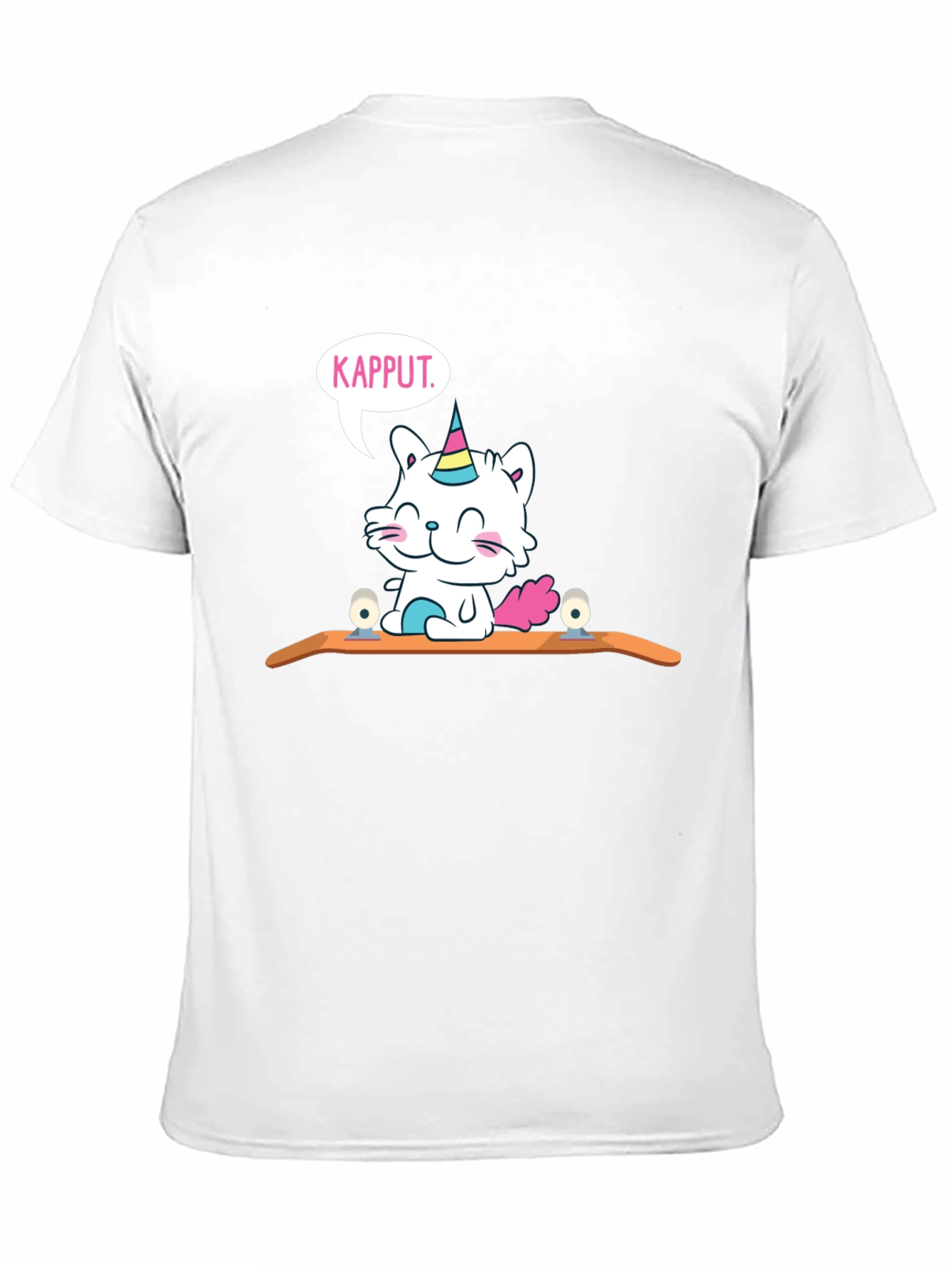 Black Kapput Skater Cat T-Shirt - Black Cotton Tee view 11
