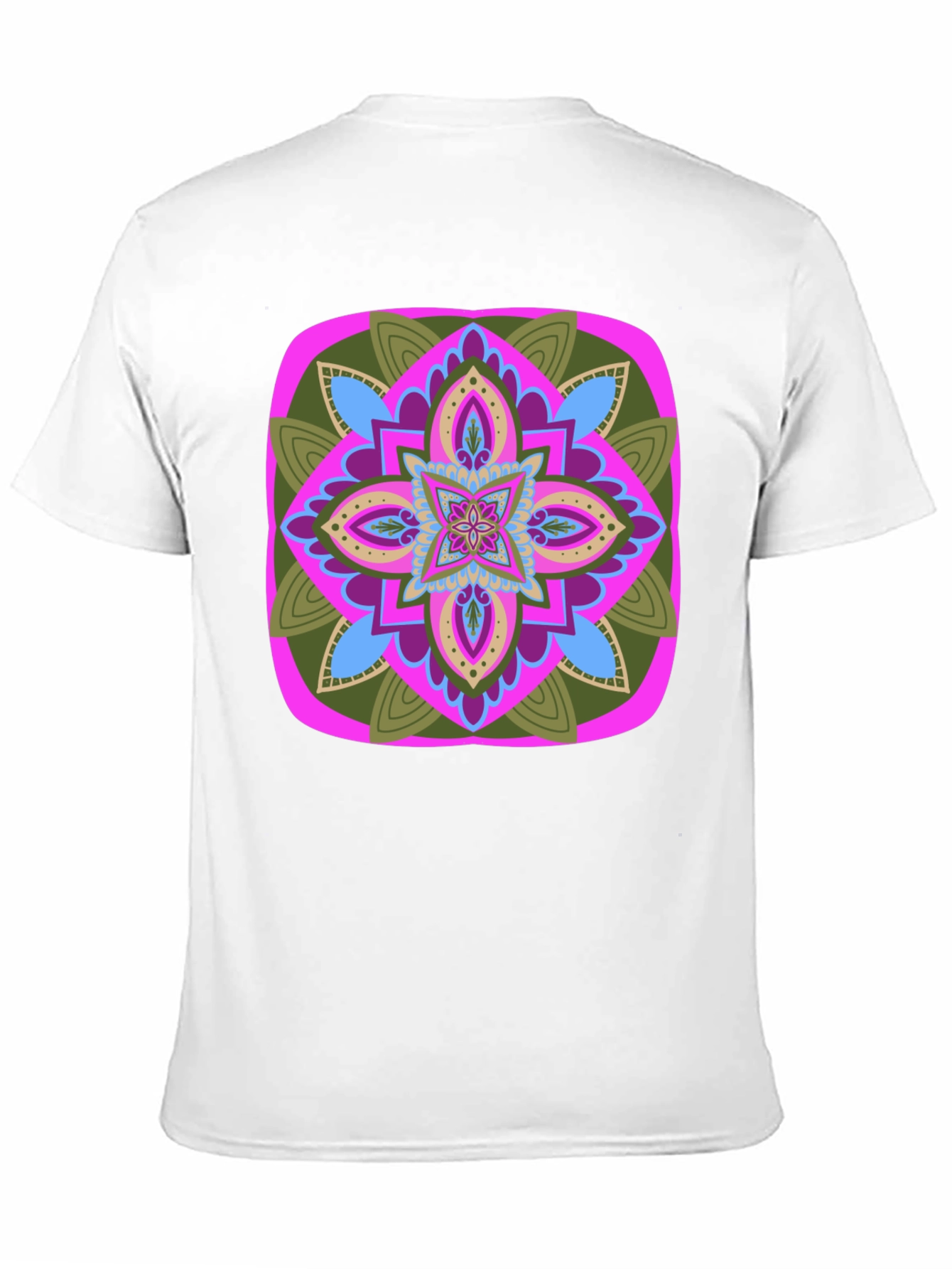 Black Geometric Mandala T-Shirt - Black Cotton Blend view 11