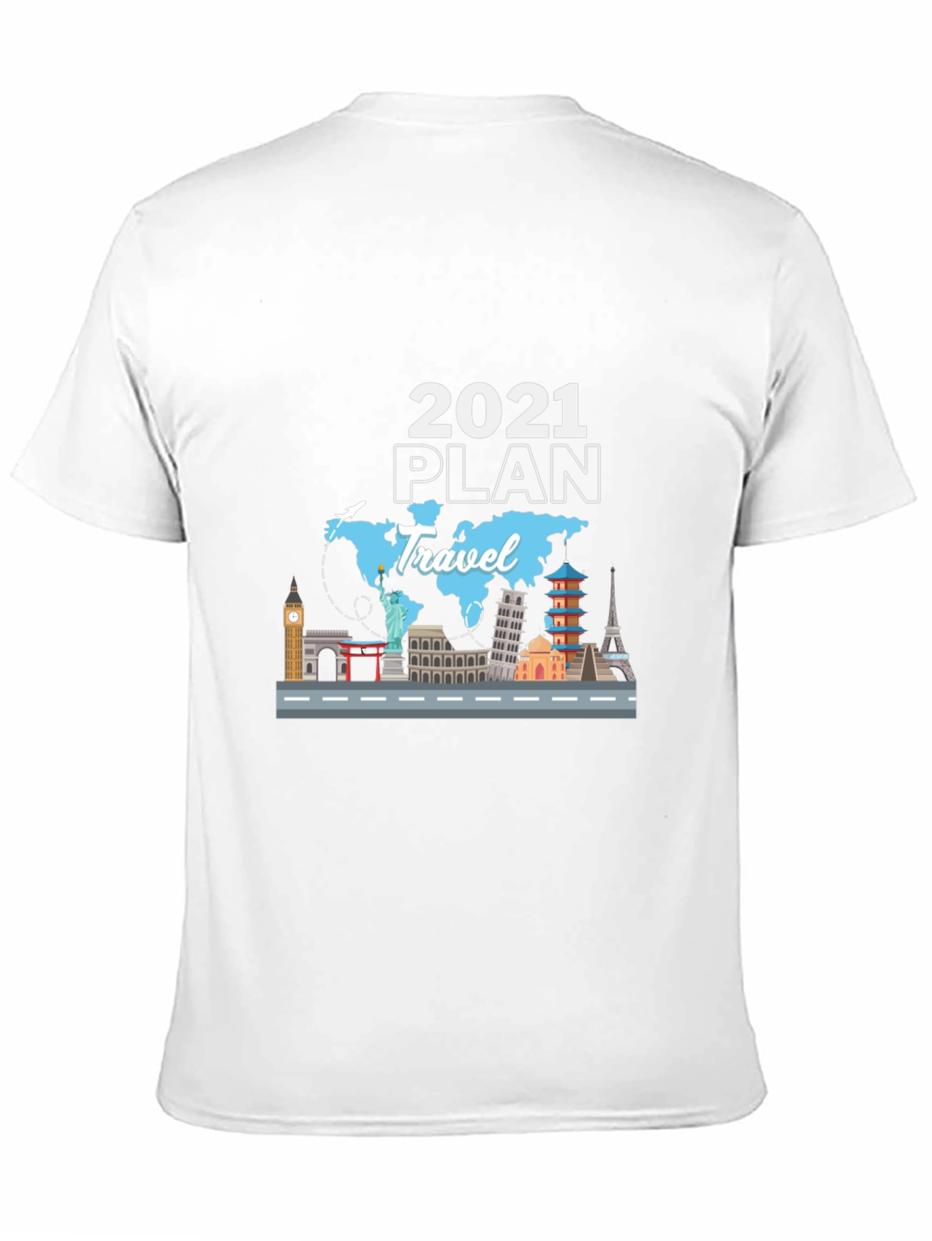Black 2021 Travel Plan Black T-Shirt view 11