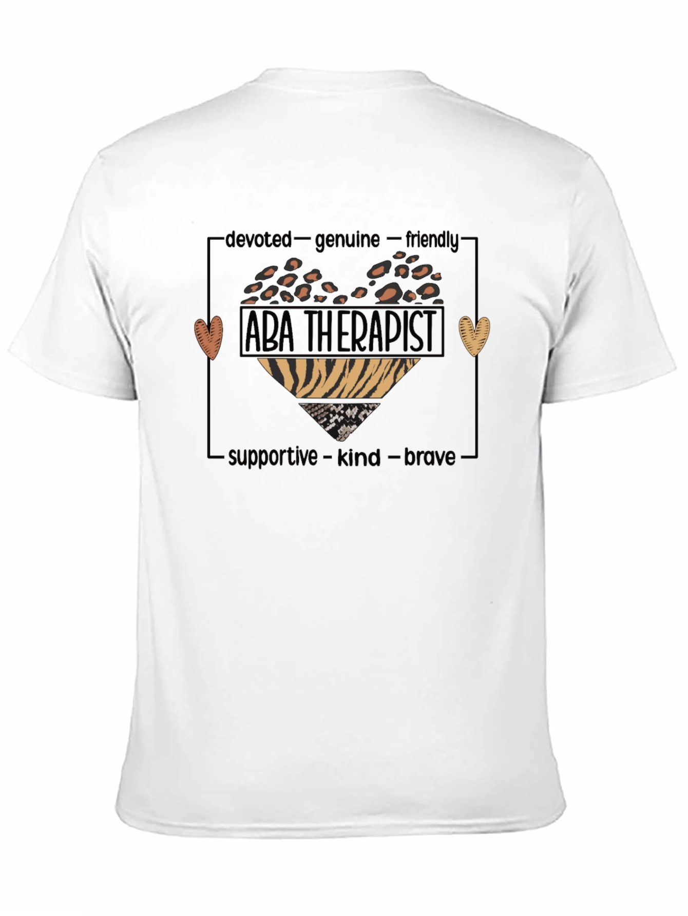 Black ABA Therapist Heart Graphic Tee view 11