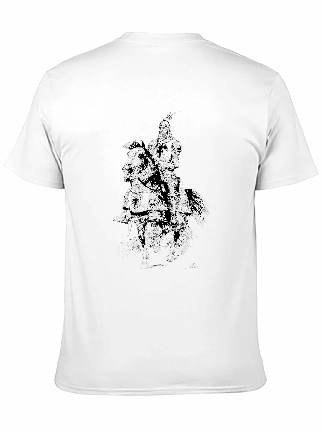 Black Equestrian Knight Graphic Black T-Shirt view 11