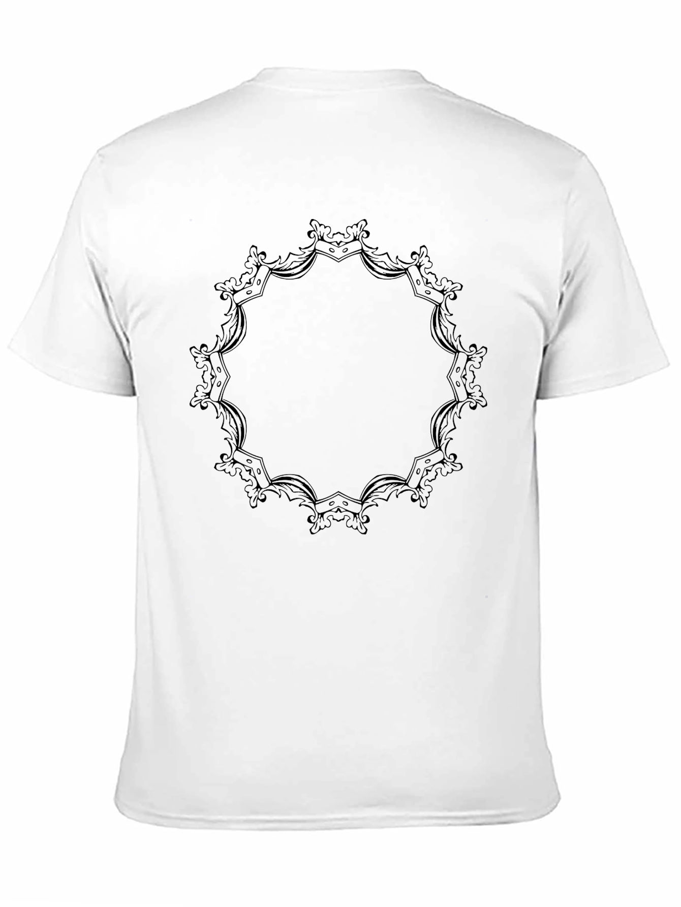 Black Elegant Mandala Graphic Black T-Shirt view 11