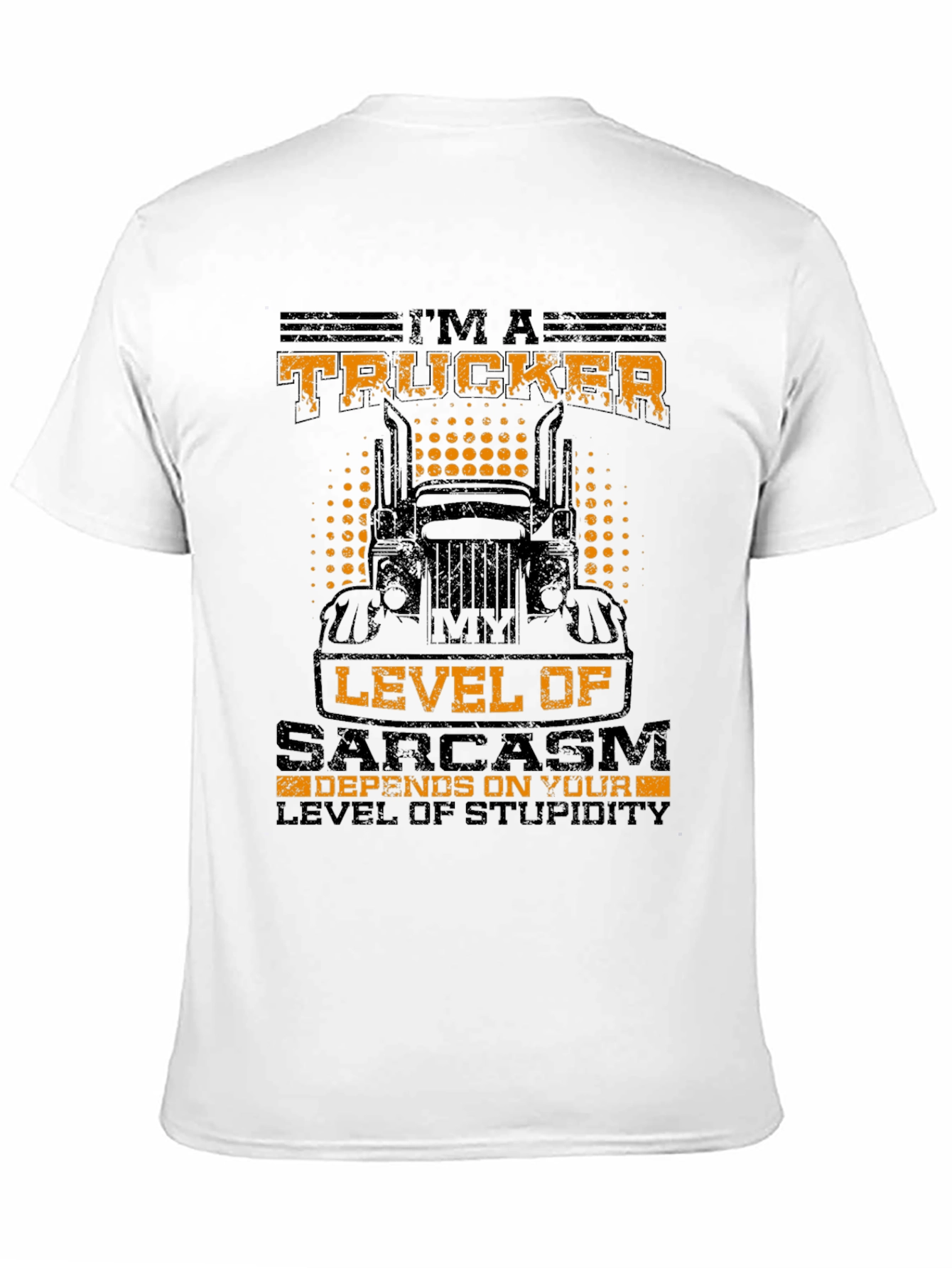 Black Trucker Sarcasm Level T-Shirt view 11