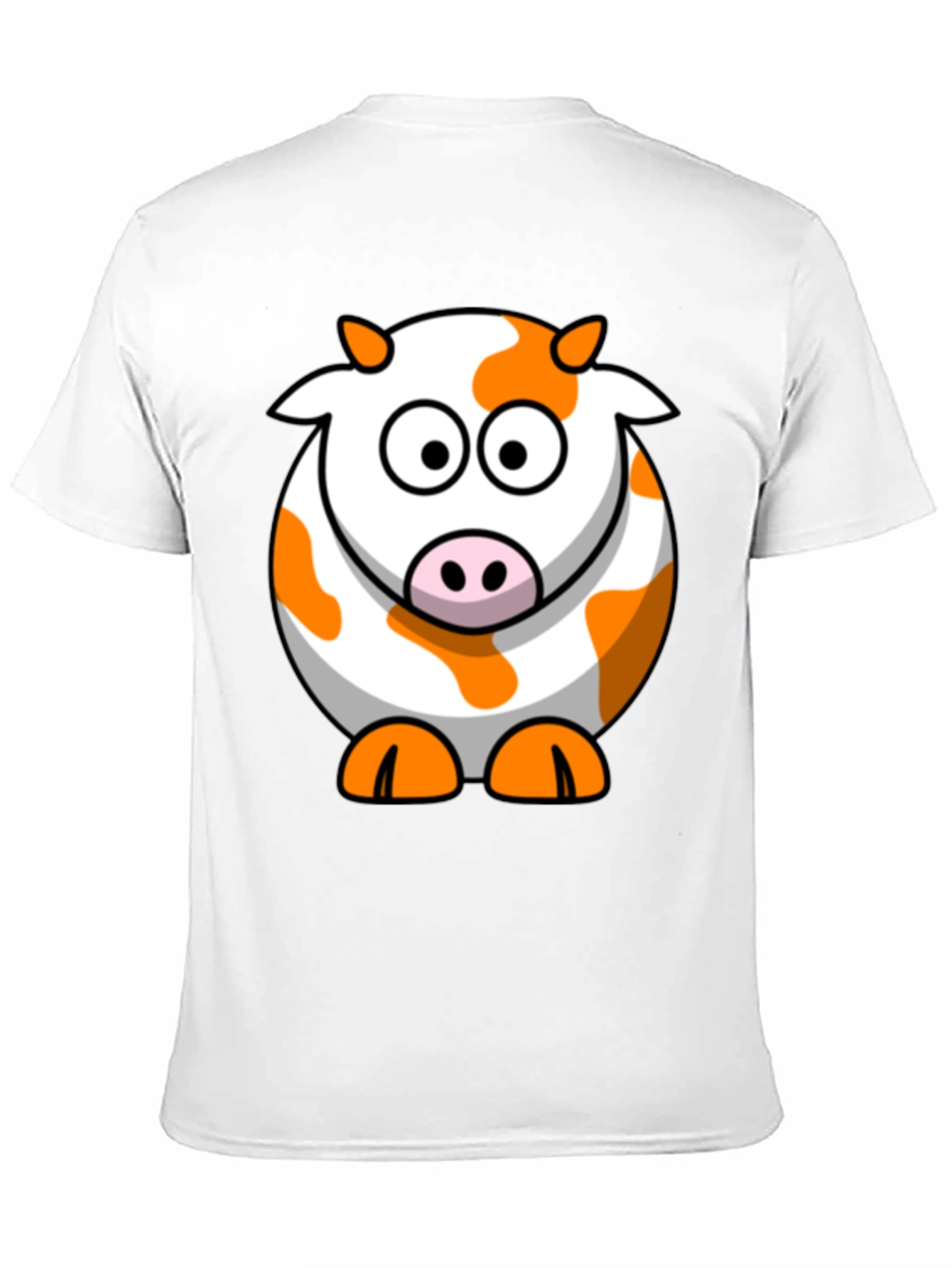 Black Cute Cartoon Cow Graphic Black T-Shirt view 11