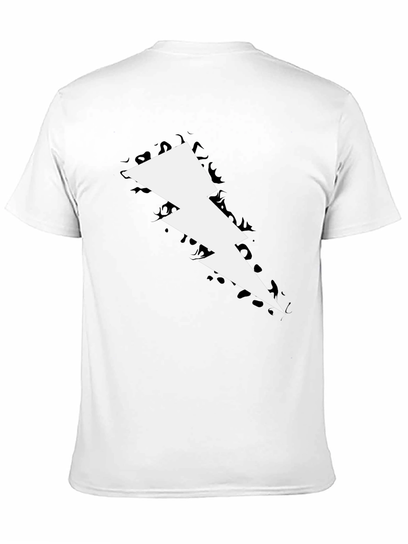 Black Lightning Bolt Graphic Tee - Bold Black Cotton T-Shirt view 11