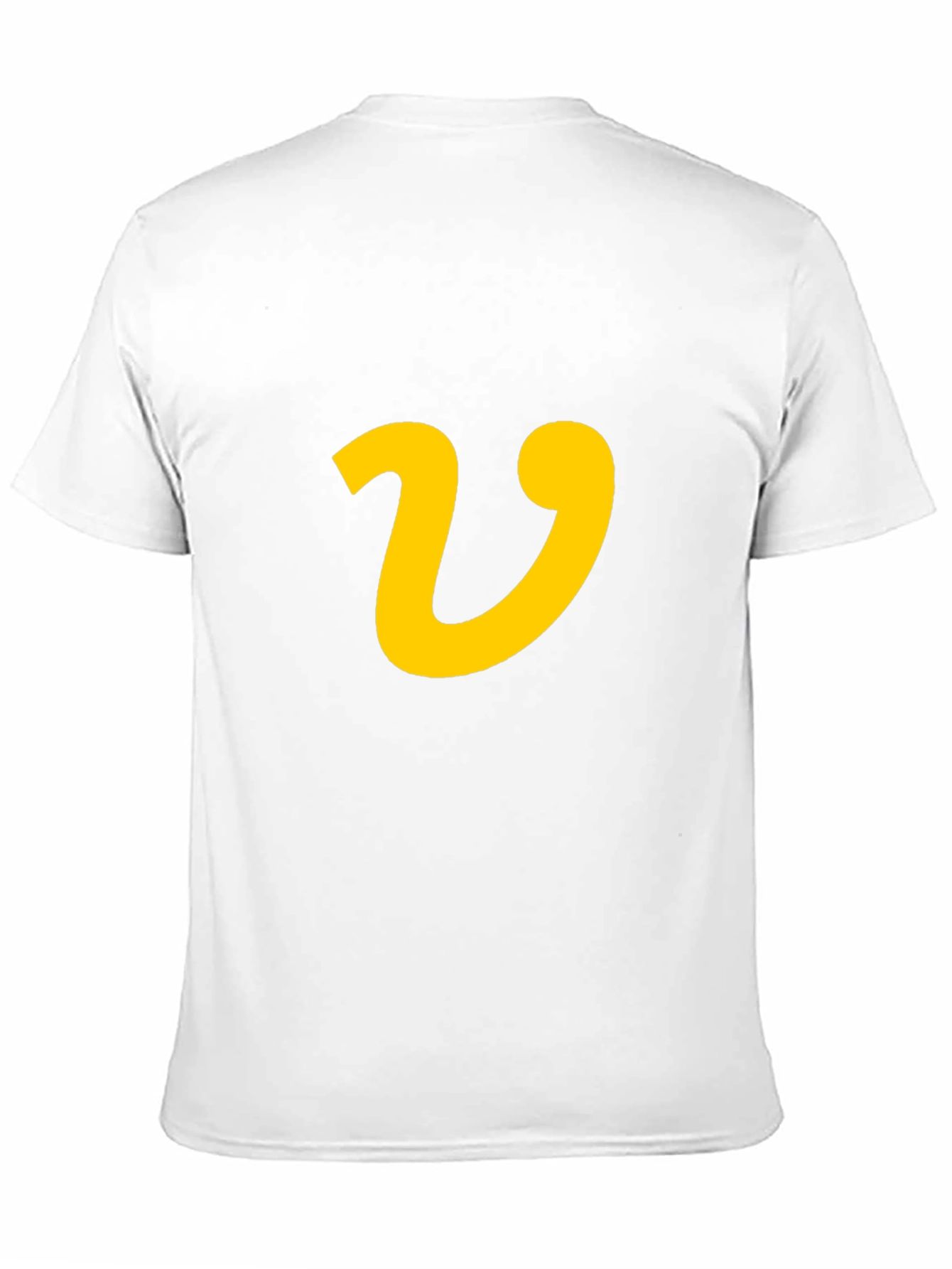 Black Black T-Shirt with Yellow Letter 'V' Graphic Print view 11