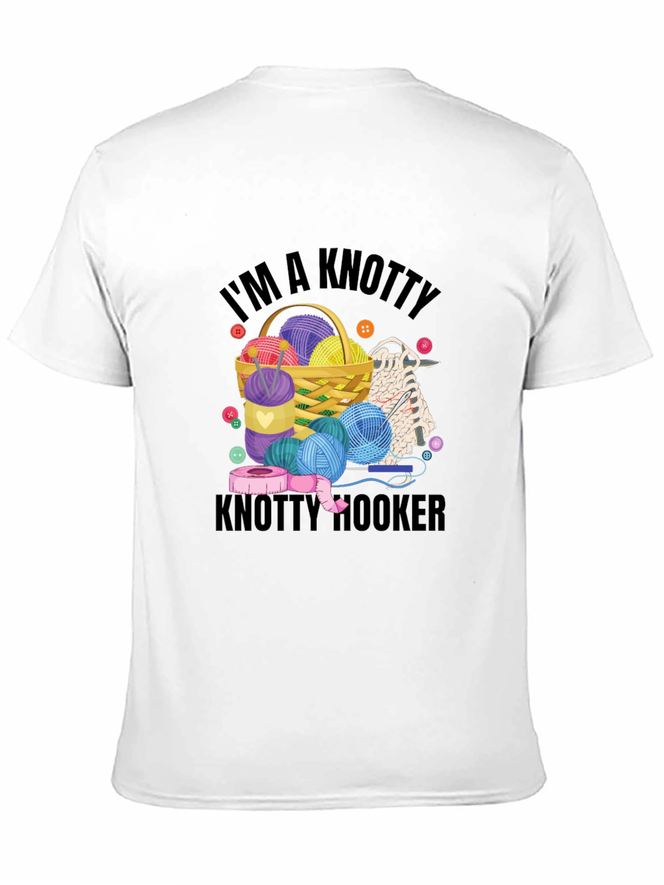 Black Knitty Hooker T-Shirt: Yarn Lover Gift view 11