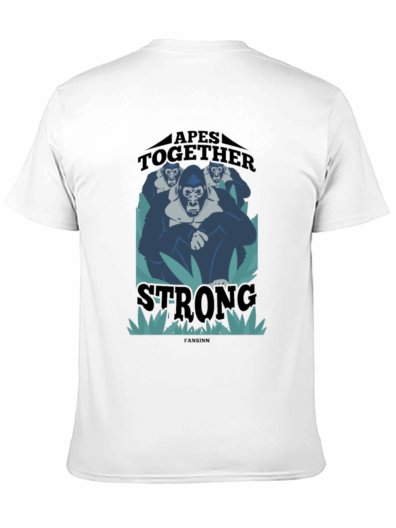 Black Apes Together Strong Graphic Tee - Black Cotton Blend T-Shirt view 11