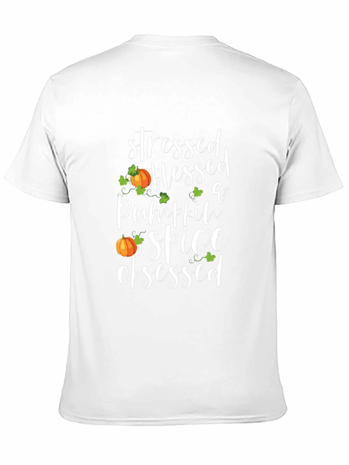 Black Stressed Blessed Pumpkin Spice Obsessed T-Shirt view 11