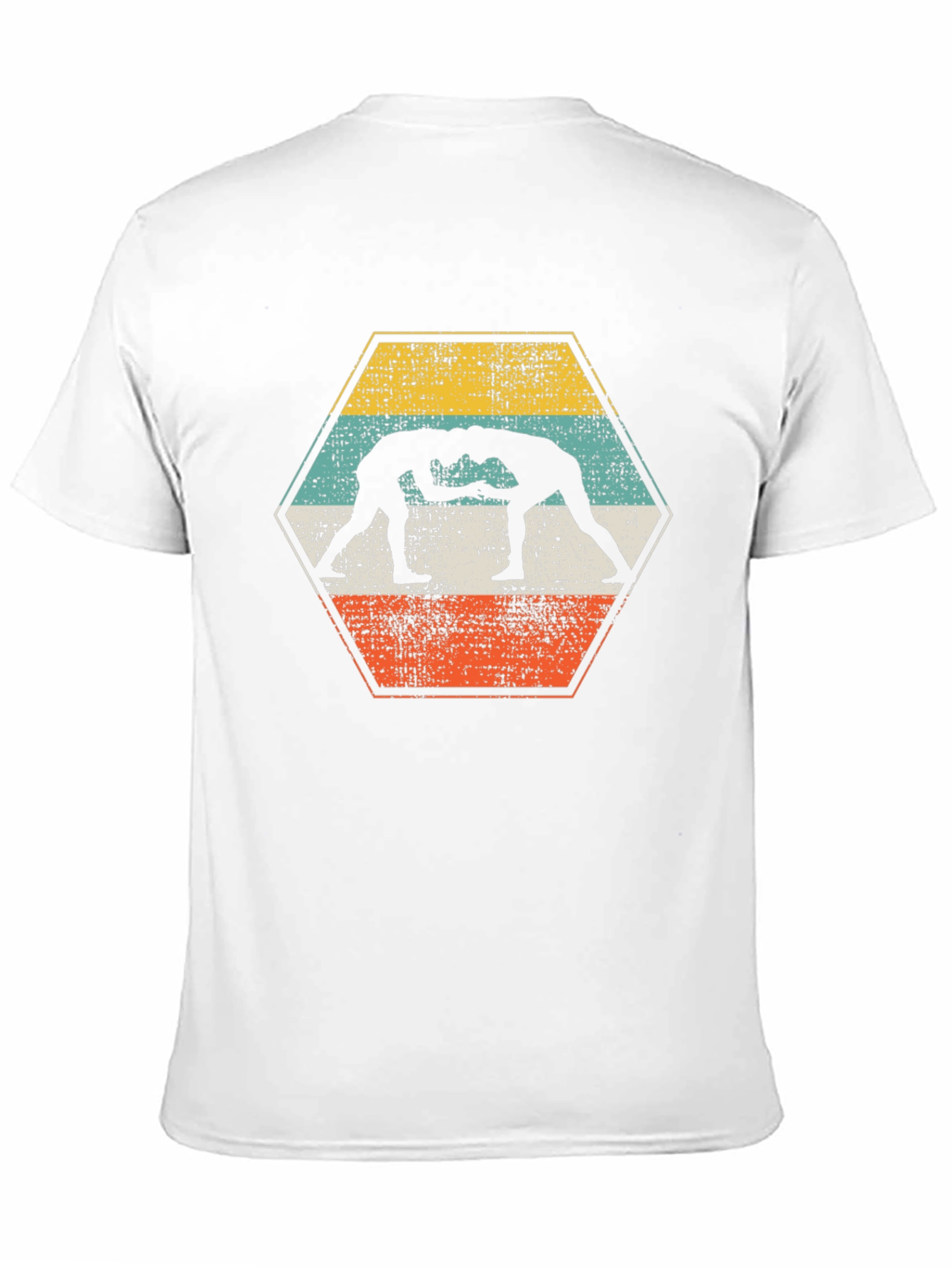 Black Vintage Wrestling T-Shirt - Retro Hexagon Design view 11