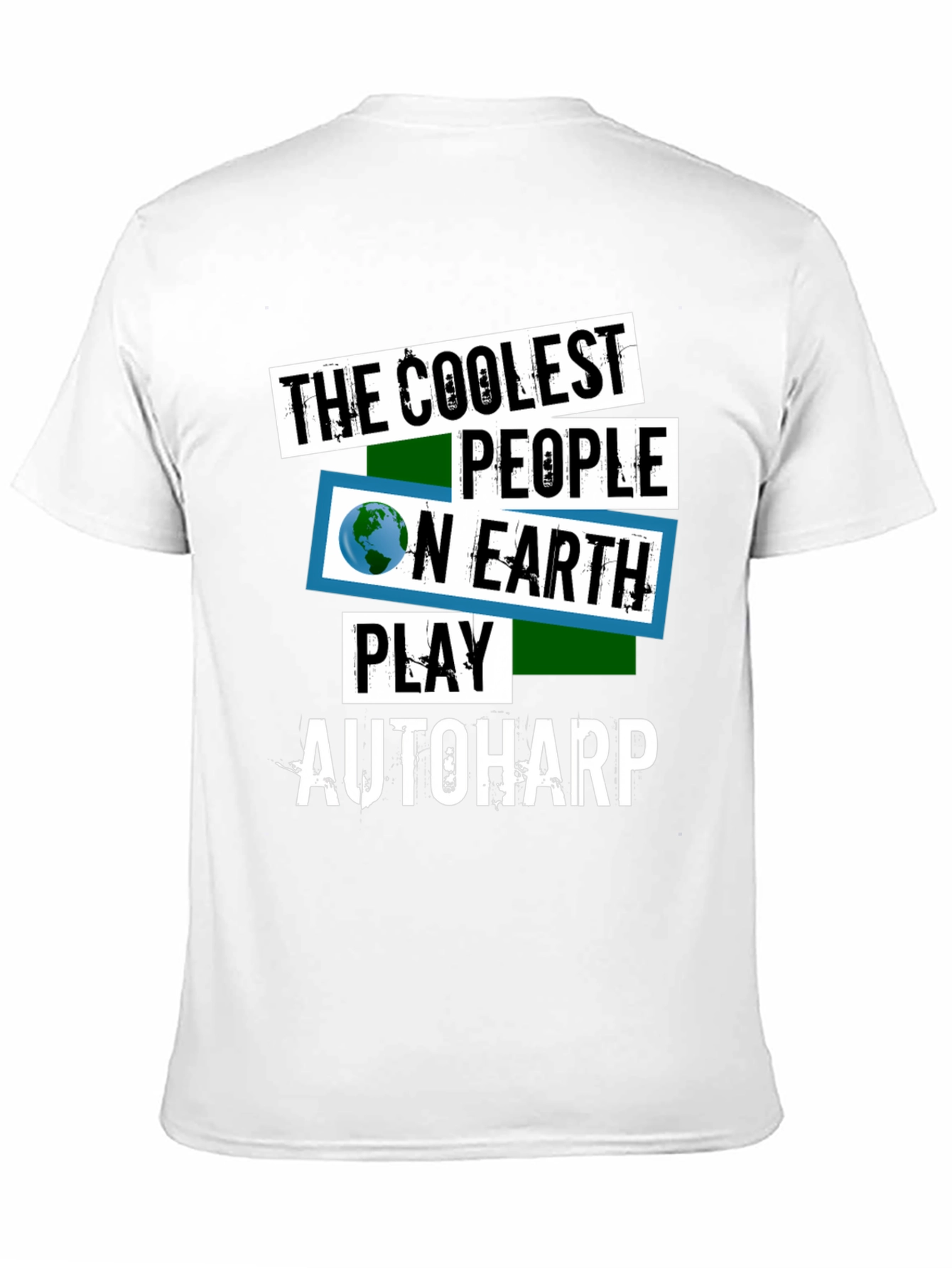 Black Coolest People Autoharp Player T-Shirt view 11