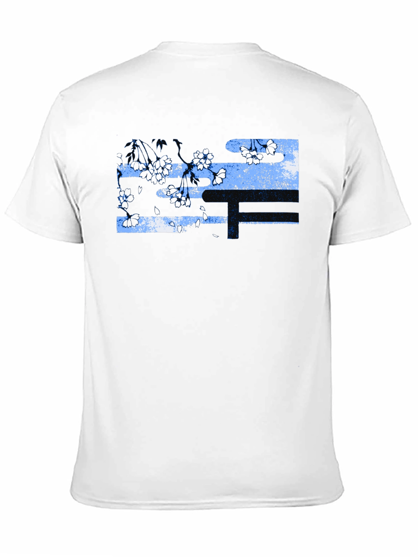 Black Black T-Shirt with Abstract Floral Design view 11