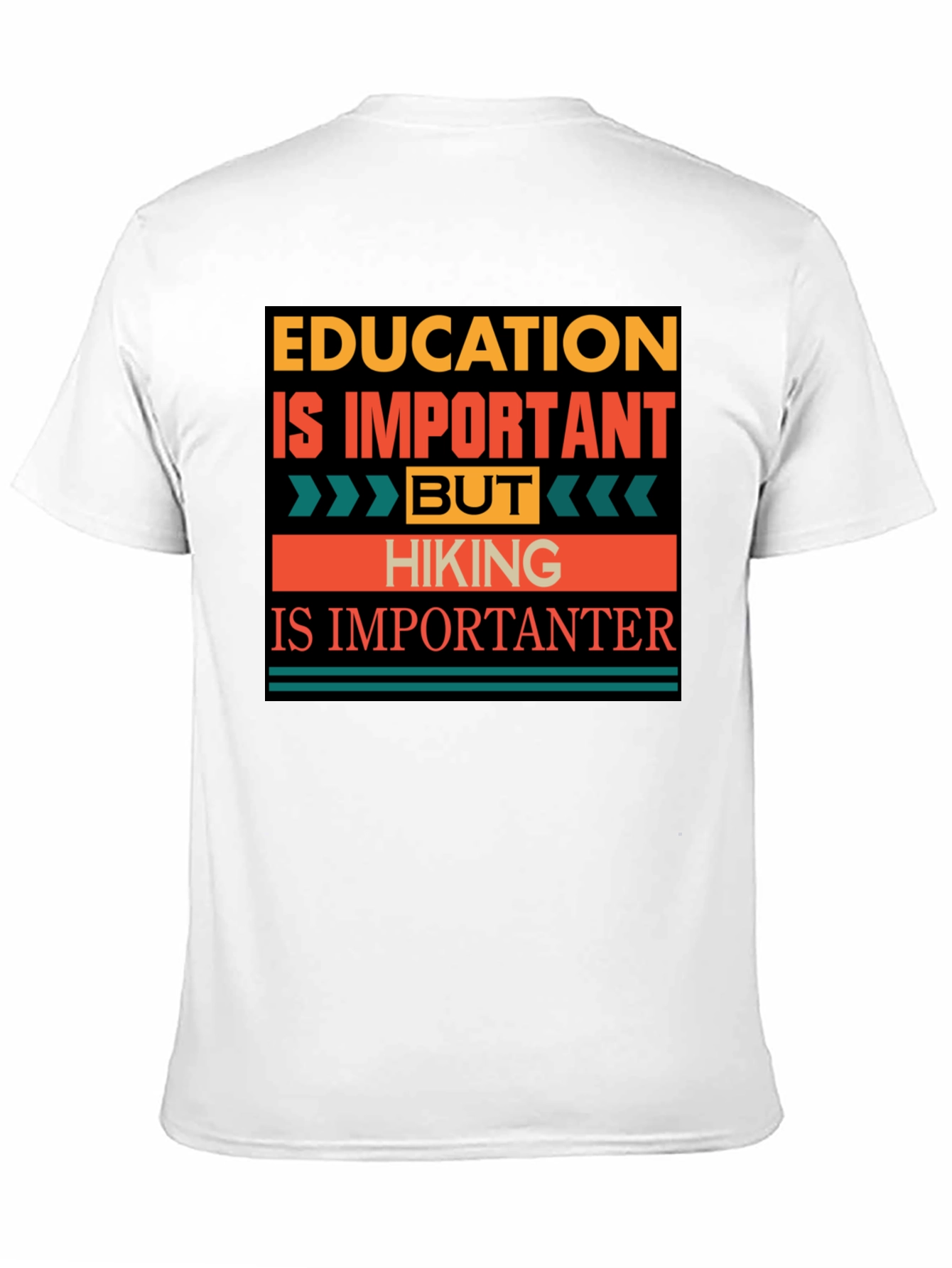 Black Education vs. Hiking Graphic Tee - Hiking is Importanter! view 11