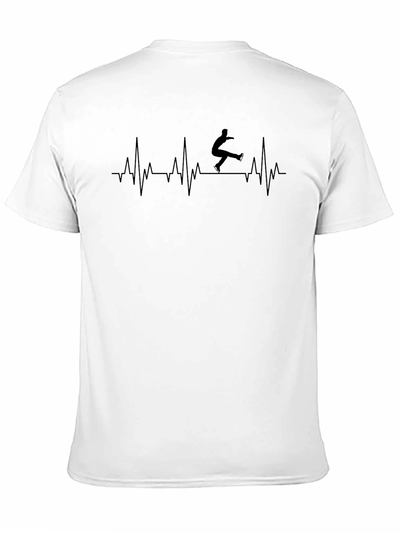 Black Skateboard Heartbeat T-Shirt - Black Crew Neck Tee view 11