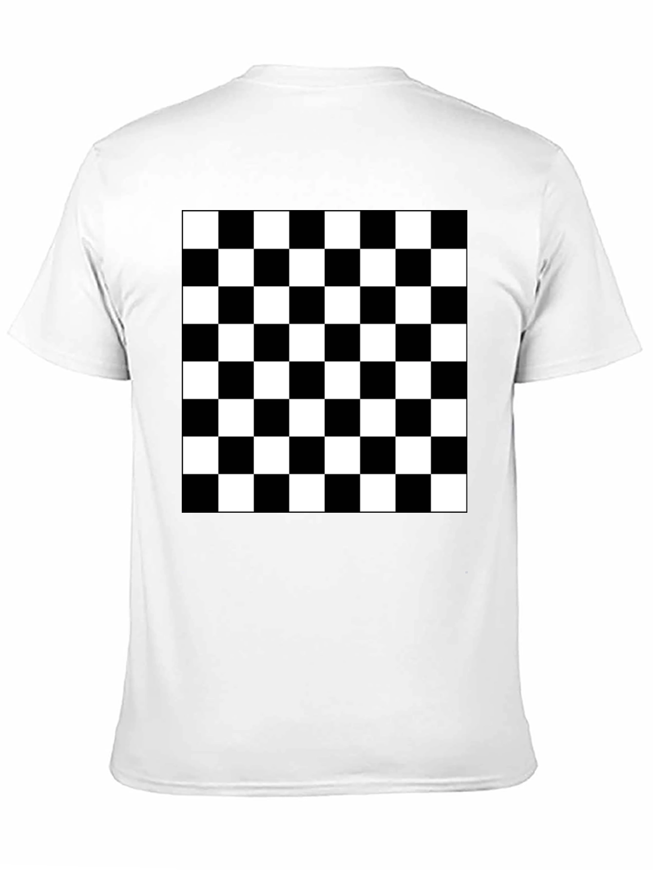 Black Checkered Pattern T-Shirt view 11