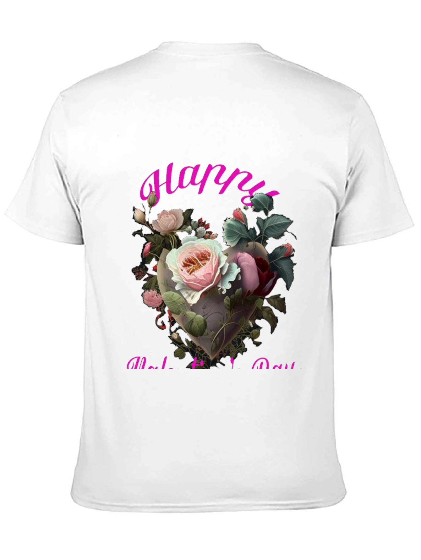 Black Floral Heart Happy Mother's Day T-Shirt view 11