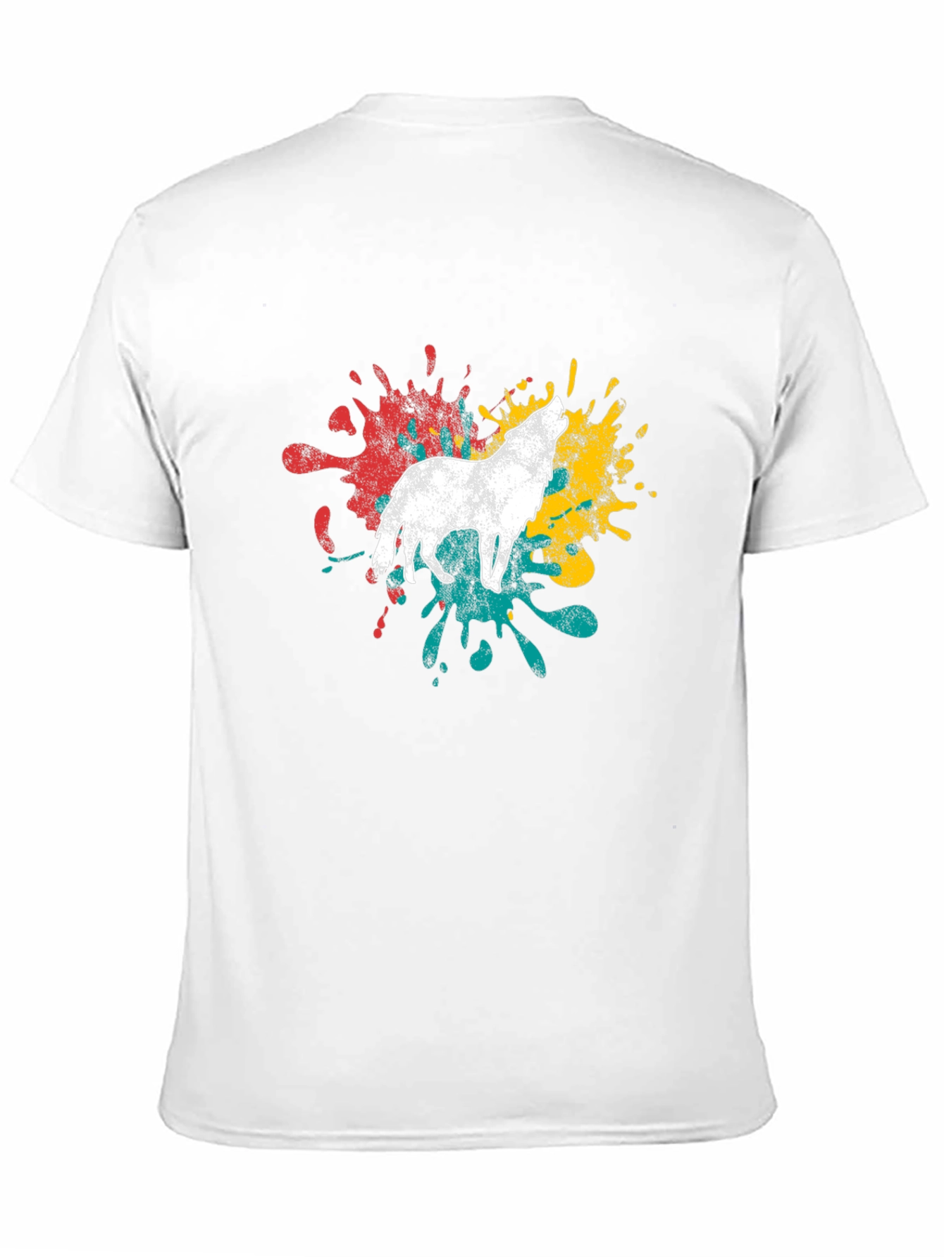 Black Wolf Splash T-Shirt - Men's Graphic Tee view 11