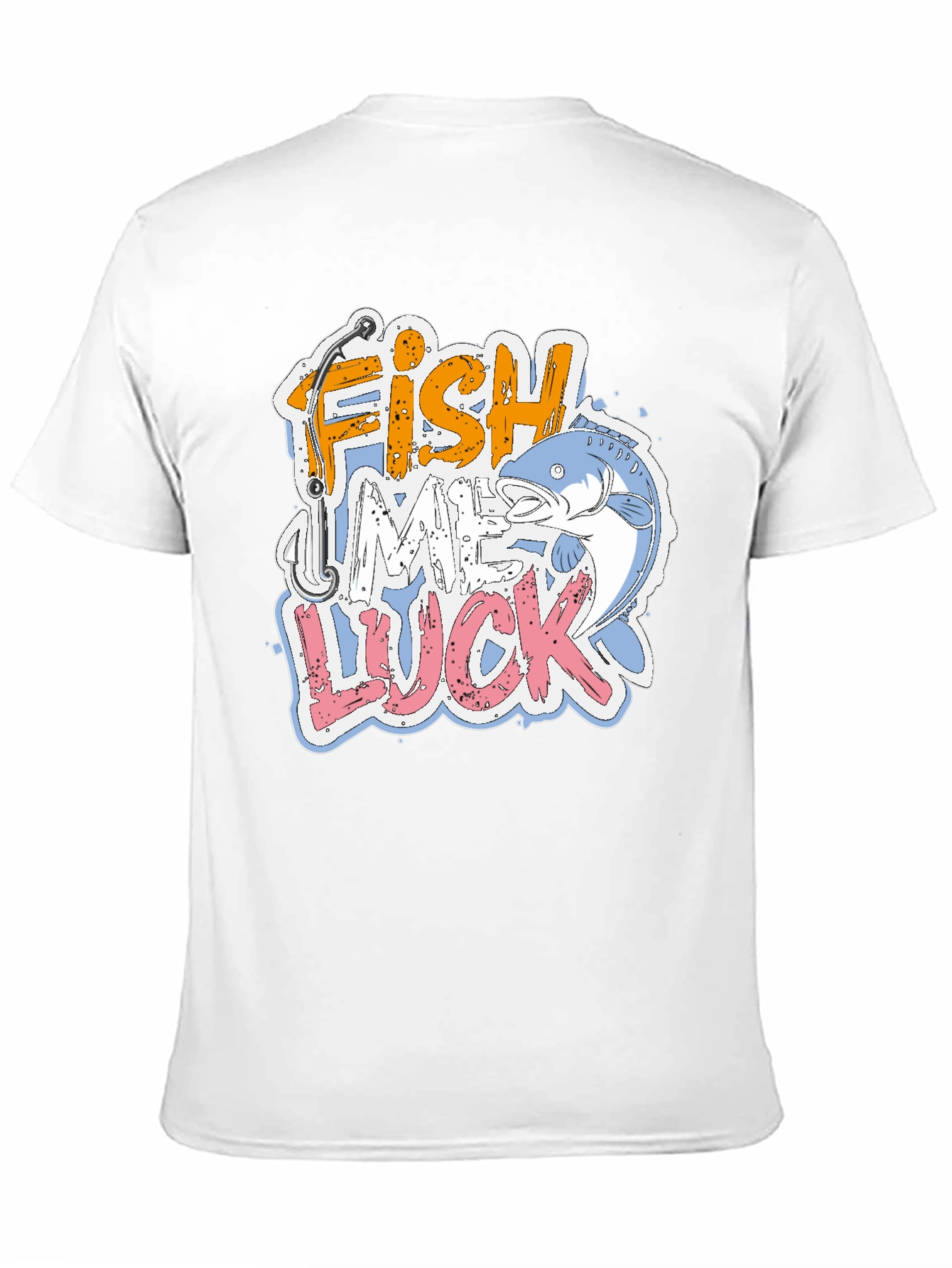 Black Fish Me Luck Graphic T-Shirt, Fishing Tee view 11
