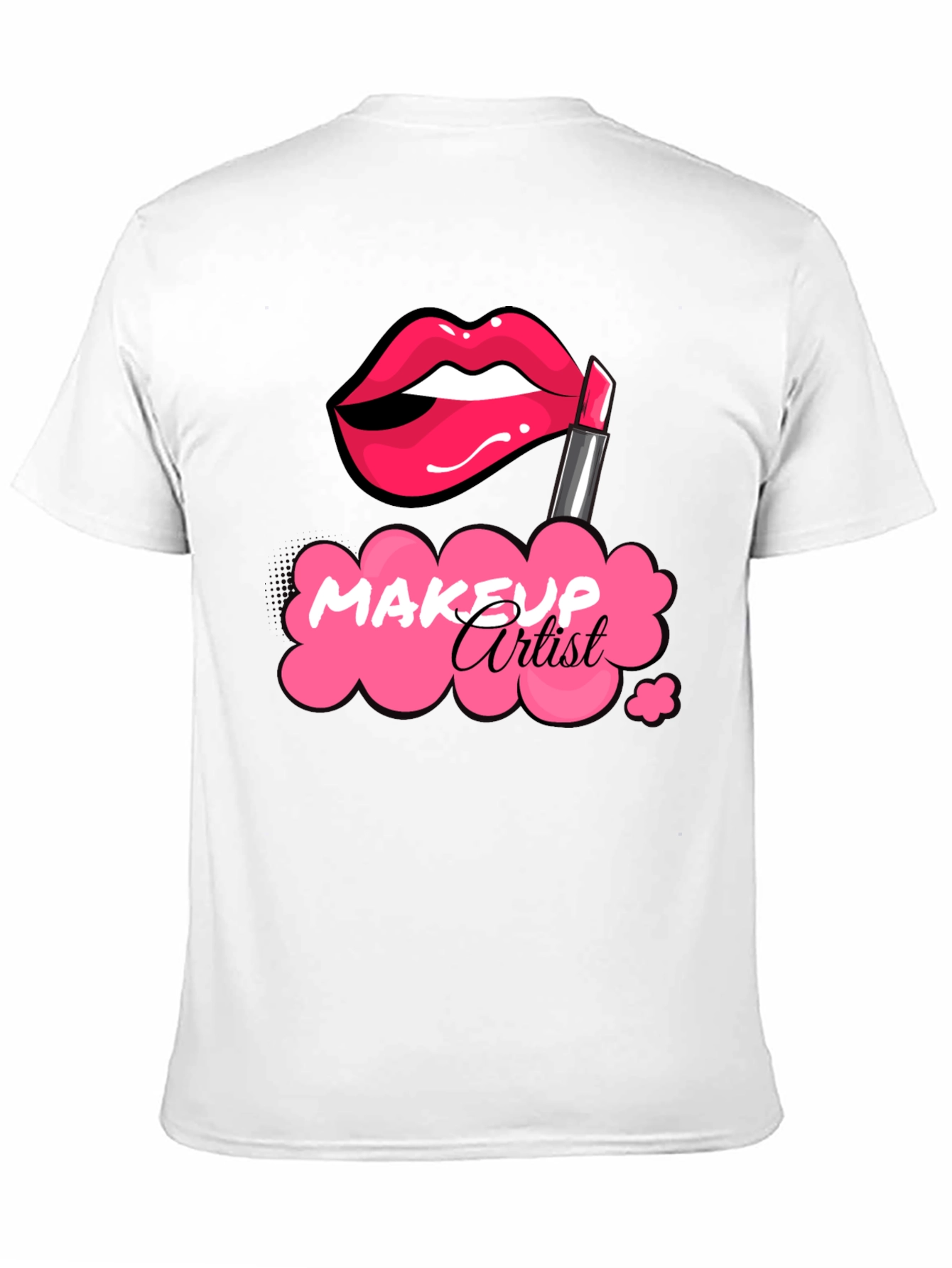 Black Makeup Artist T-Shirt - Lipstick Graphic Tee view 11