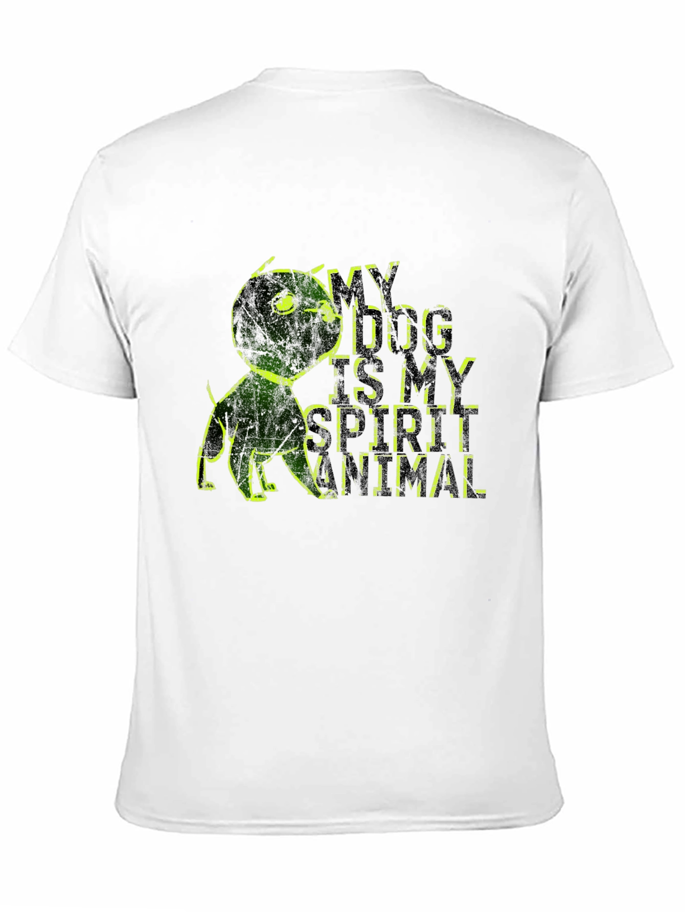 Black My Dog is My Spirit Animal Graphic Tee - Black Cotton Casual Wear view 11