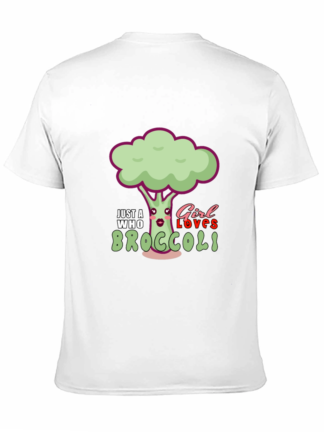 Black Just A Girl Who Loves Broccoli T-Shirt view 11