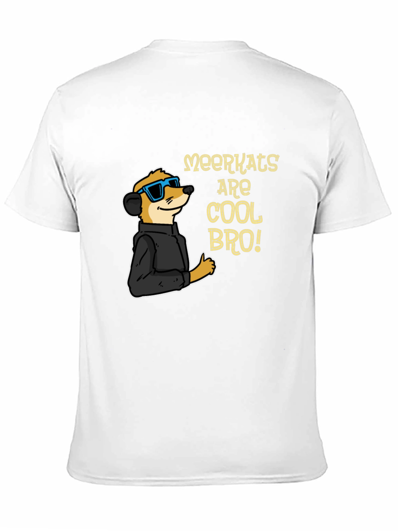 Black Cool Meerkat T-Shirt - Black Cotton Tee view 11