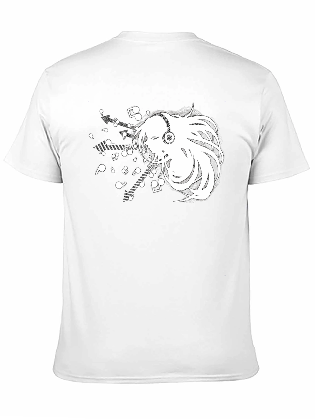 Black Anime Music Lover Black T-Shirt view 11