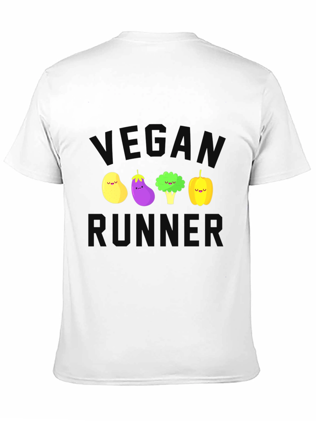 Black Vegan Runner T-Shirt - Cute Vegetable Design view 11