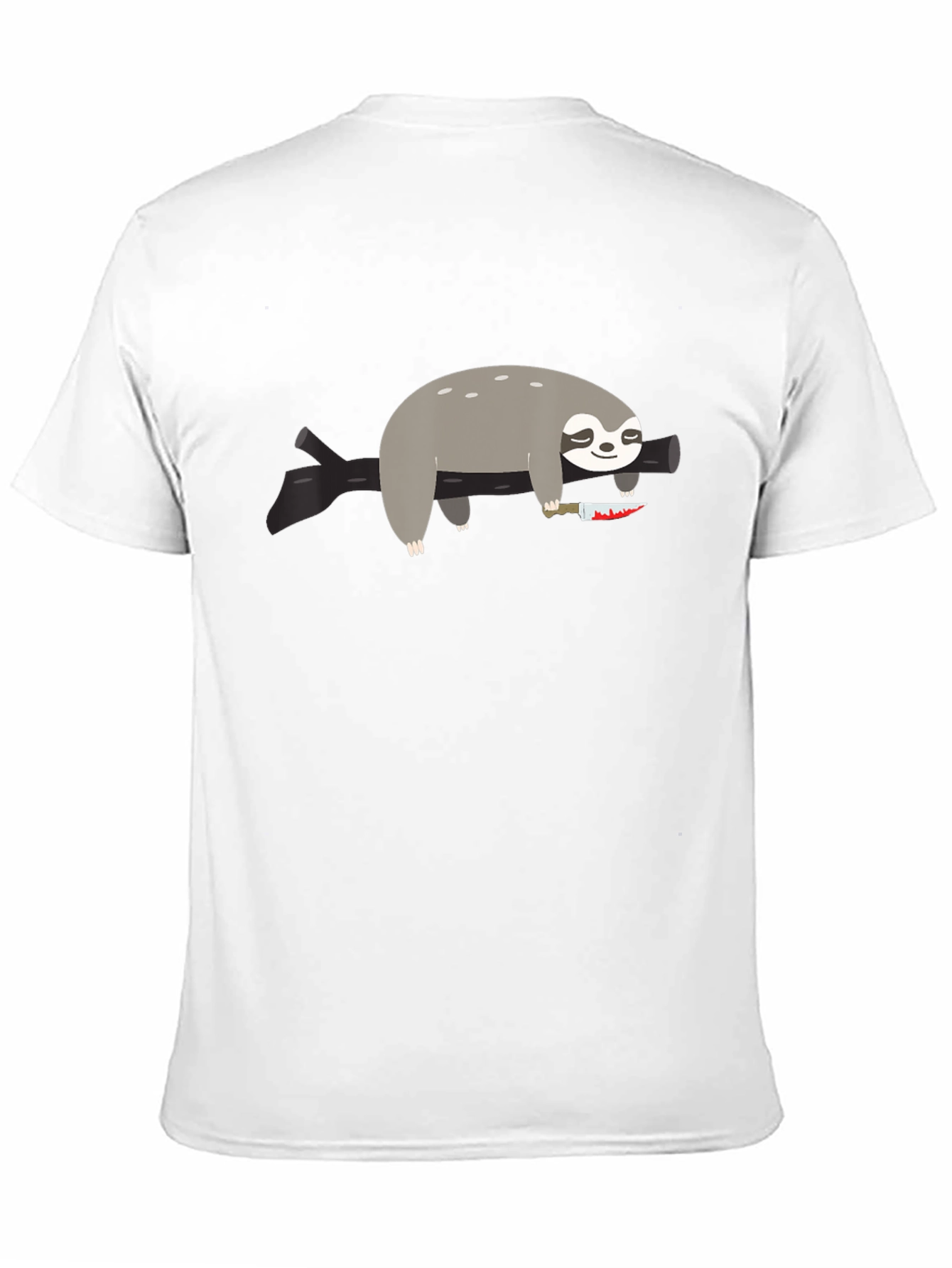Sloth with Knife Graphic Tee - Funny & Edgy - 11
