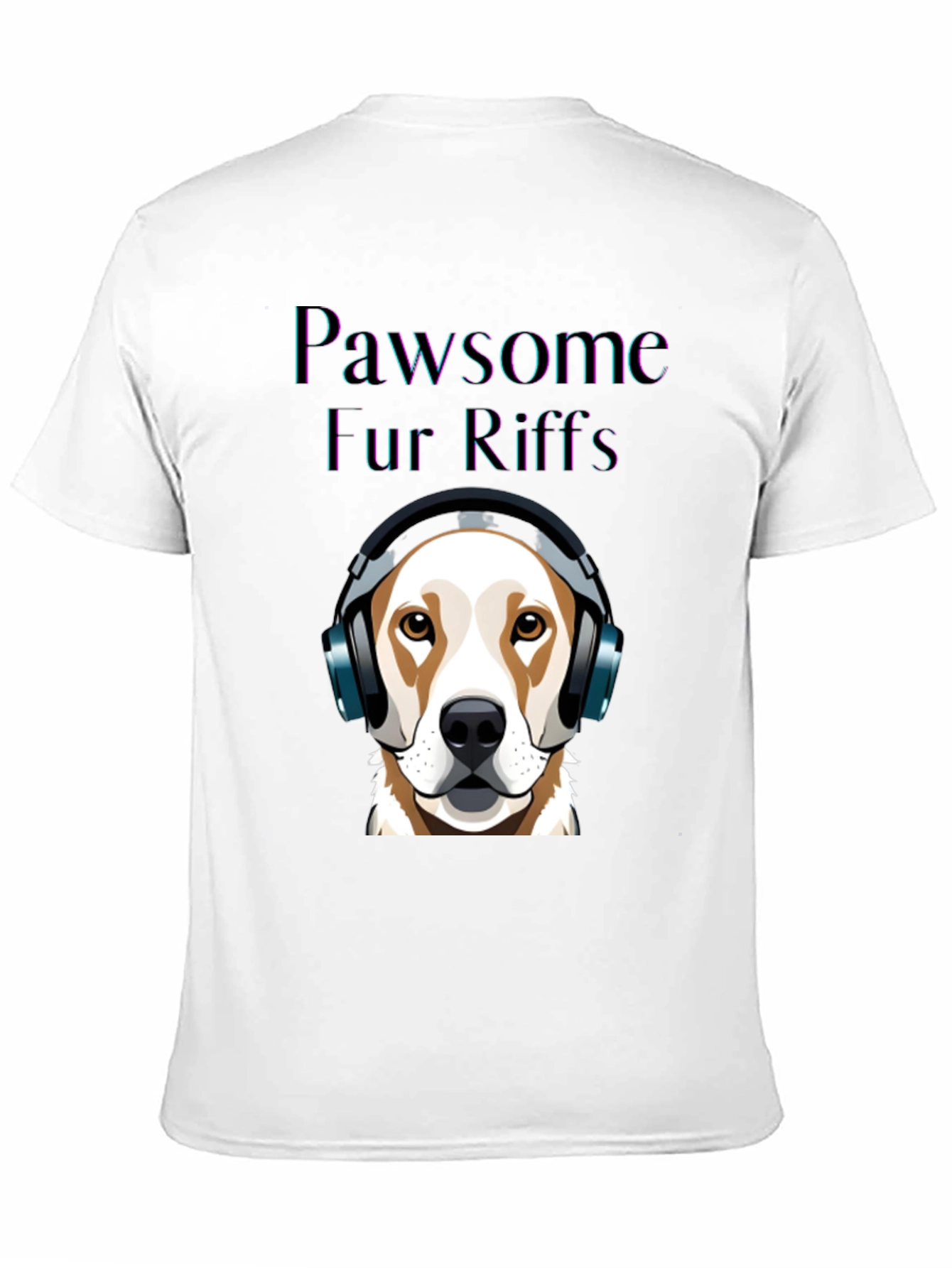 Black Pawsome Fur Riffs T-Shirt: Dog Lover's Music Tee view 11