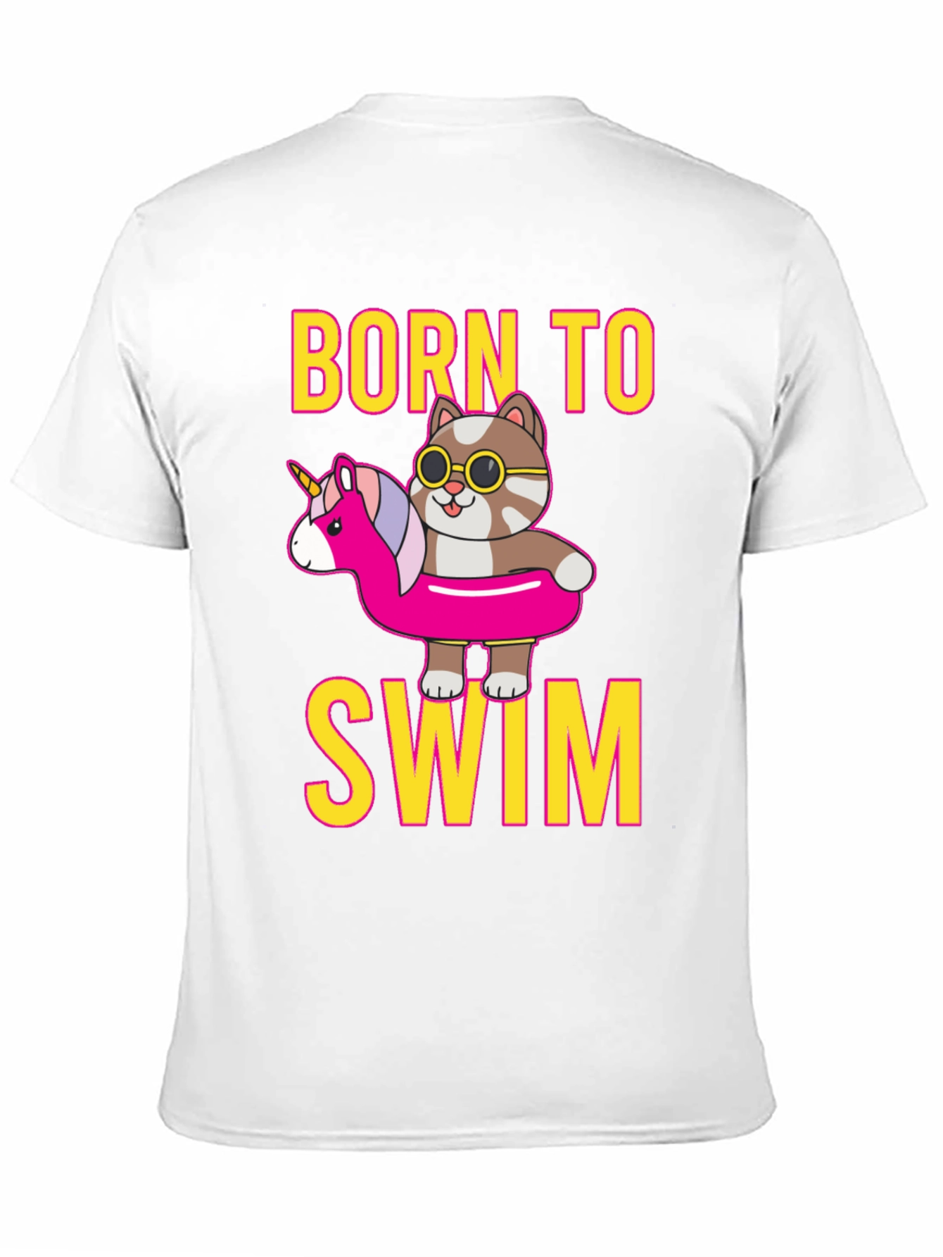 Black Born To Swim Cat T-Shirt  view 11