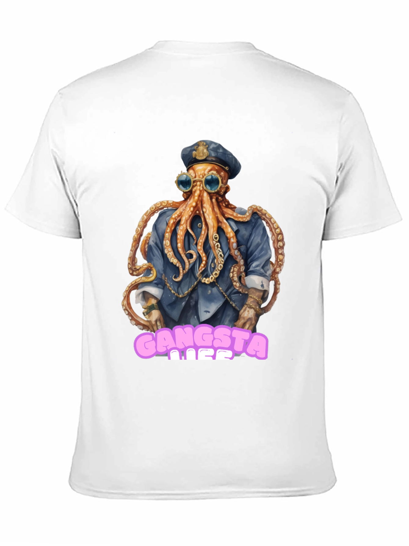Black Gangsta Octopus T-Shirt view 11