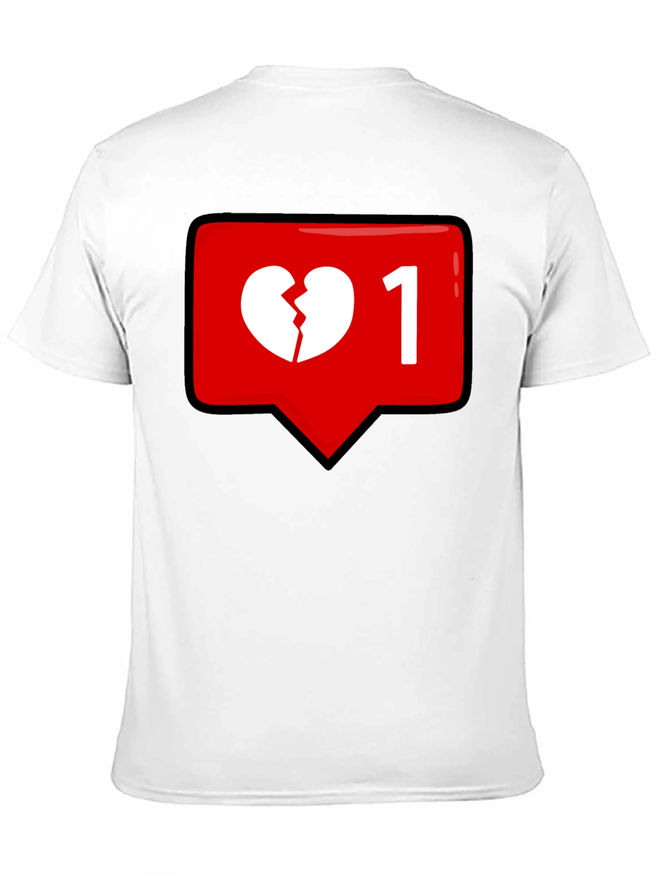 Black Broken Heart Single Like Black T-Shirt view 11