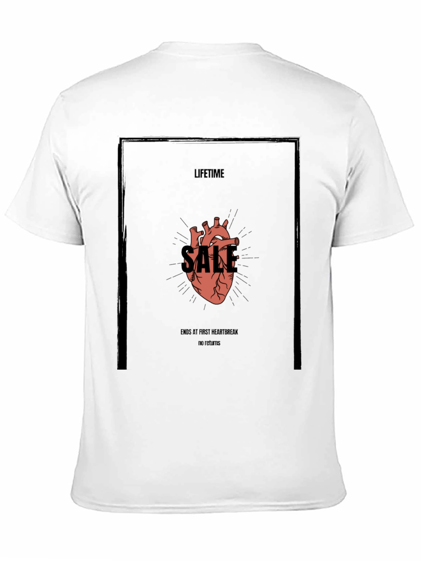 Black Lifetime Sale Heart Graphic Tee view 11