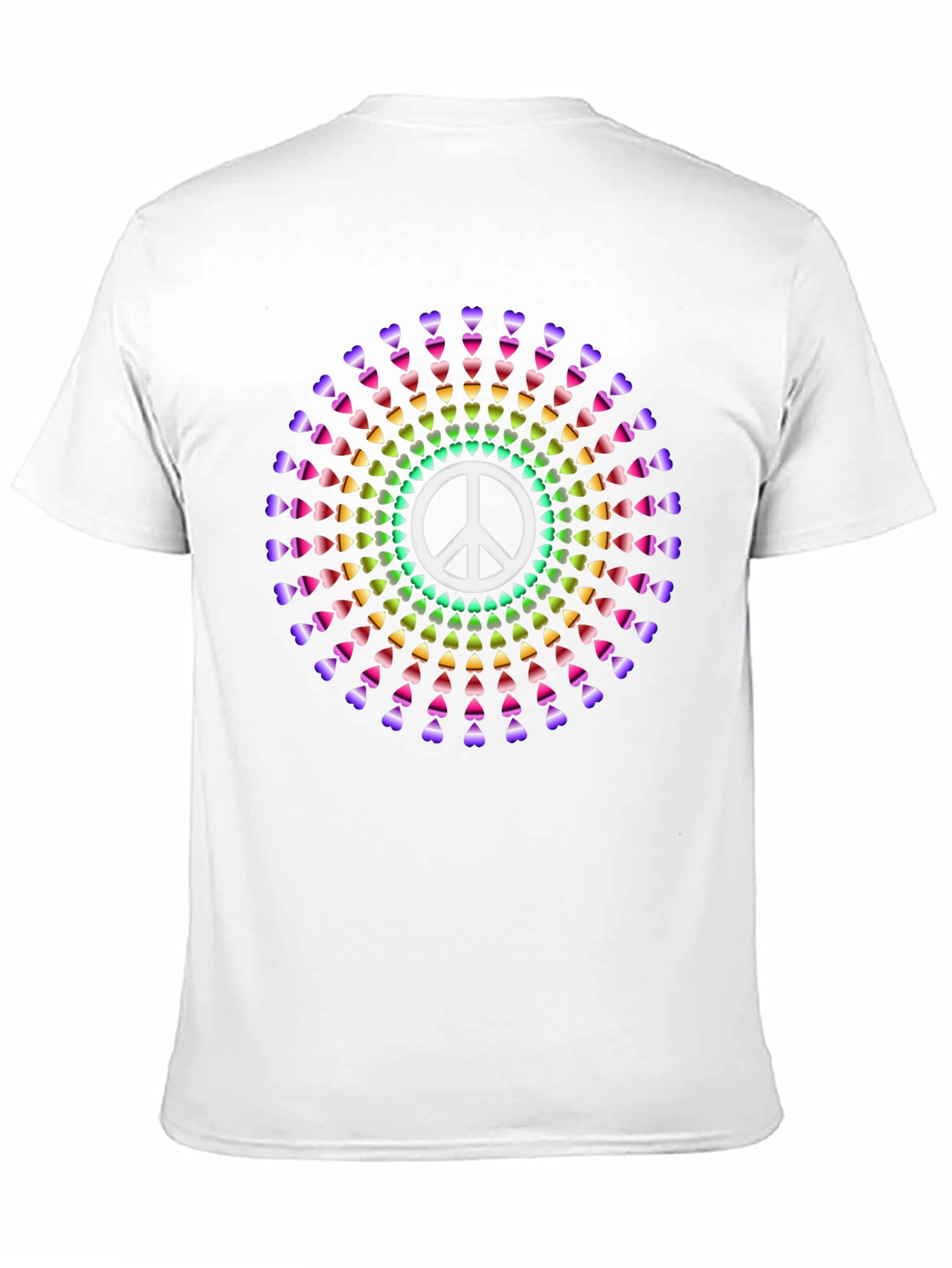 Black Peace Sign Heart Rainbow T-Shirt view 11