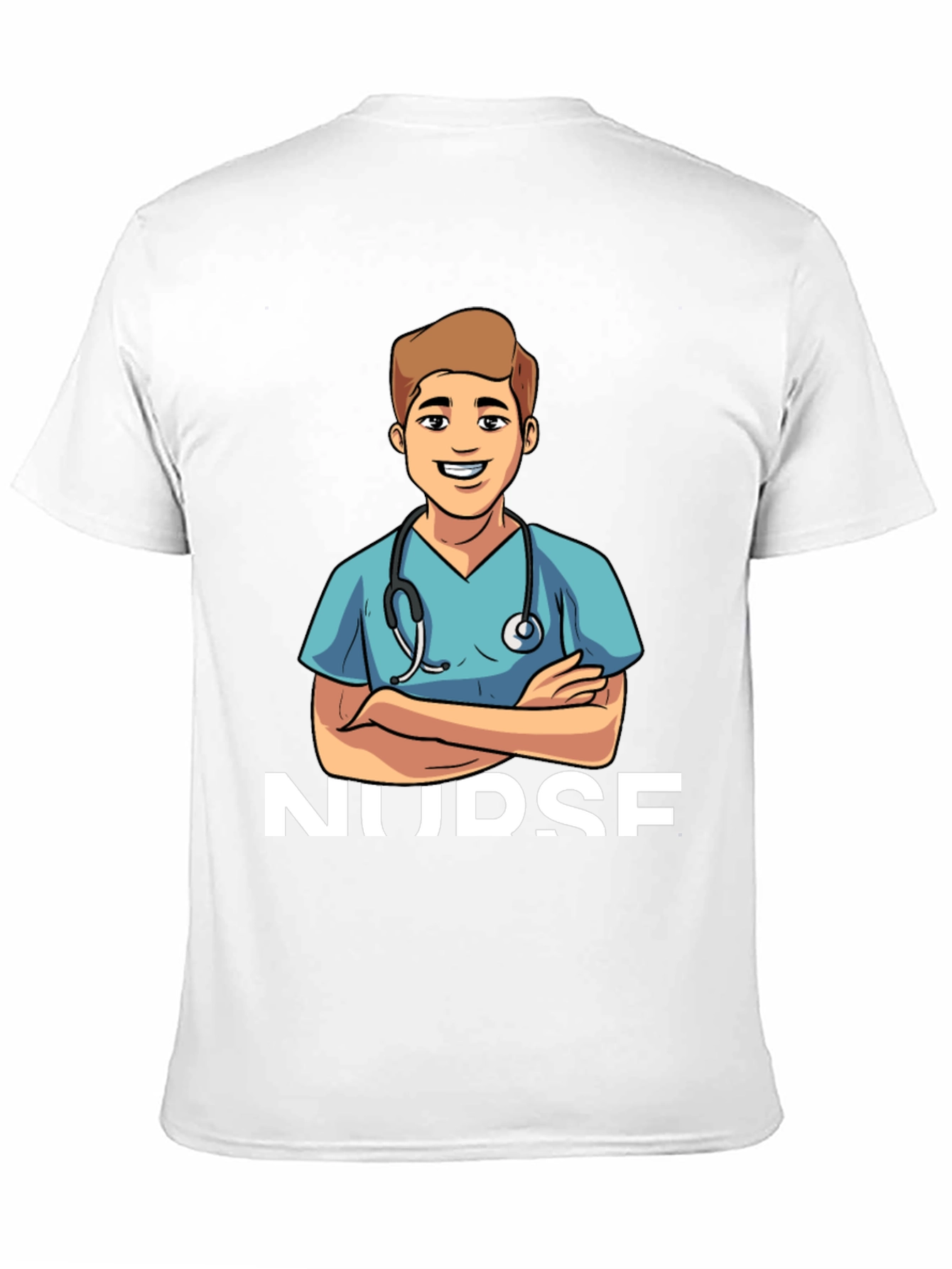 Black Cartoon Nurse T-Shirt - Black Cotton Blend view 11