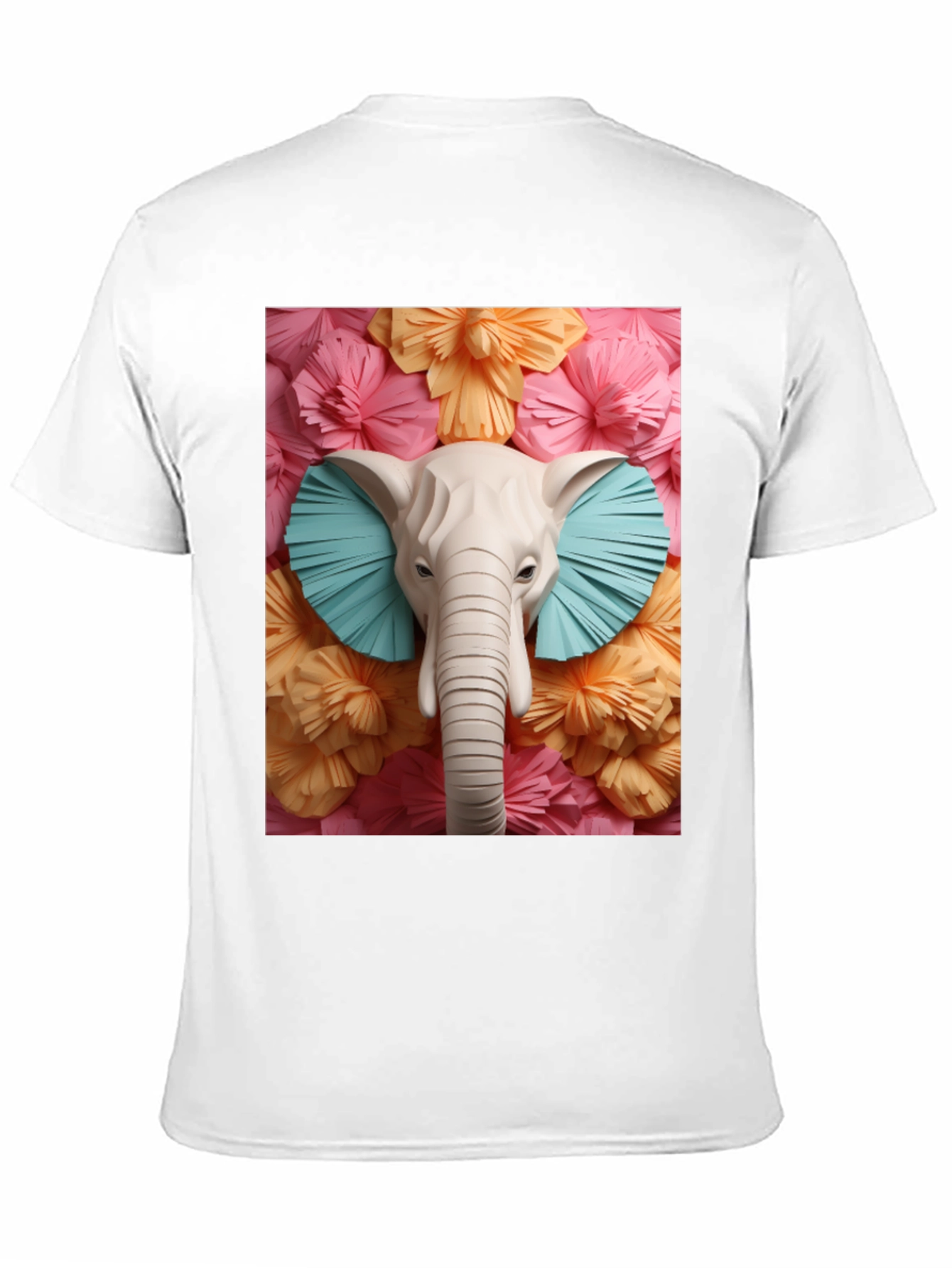 Black Elephant Floral Tee - Unique Graphic Print T-Shirt view 11