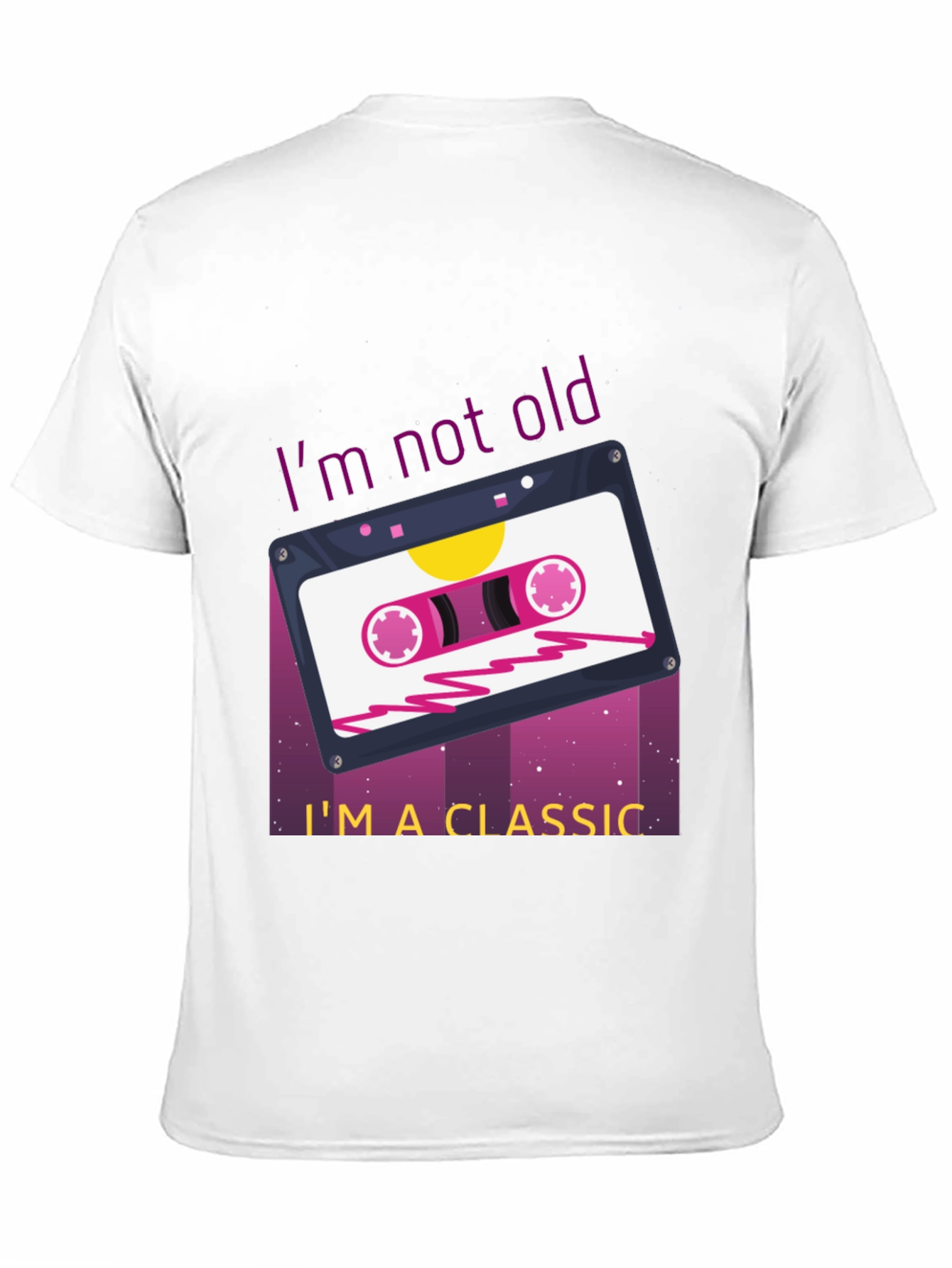Black Retro Cassette Tape Graphic T-Shirt - "I'm Not Old, I'm a Classic" view 11