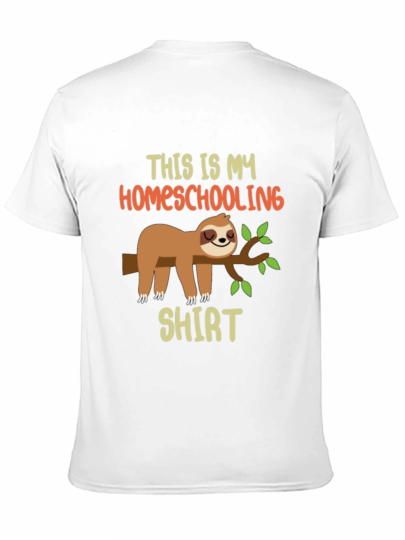 Black Homeschooling Sloth T-Shirt view 11