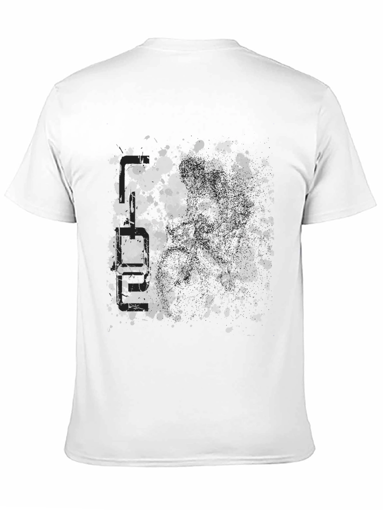 Black Men's Graphic Black T-Shirt - Abstract Splatter Design view 11