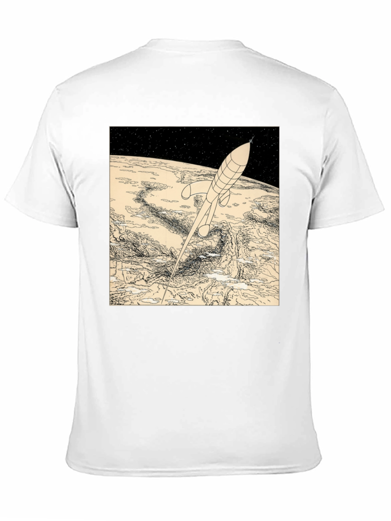 Black Retro Rocket T-Shirt - Vintage Space Design view 11