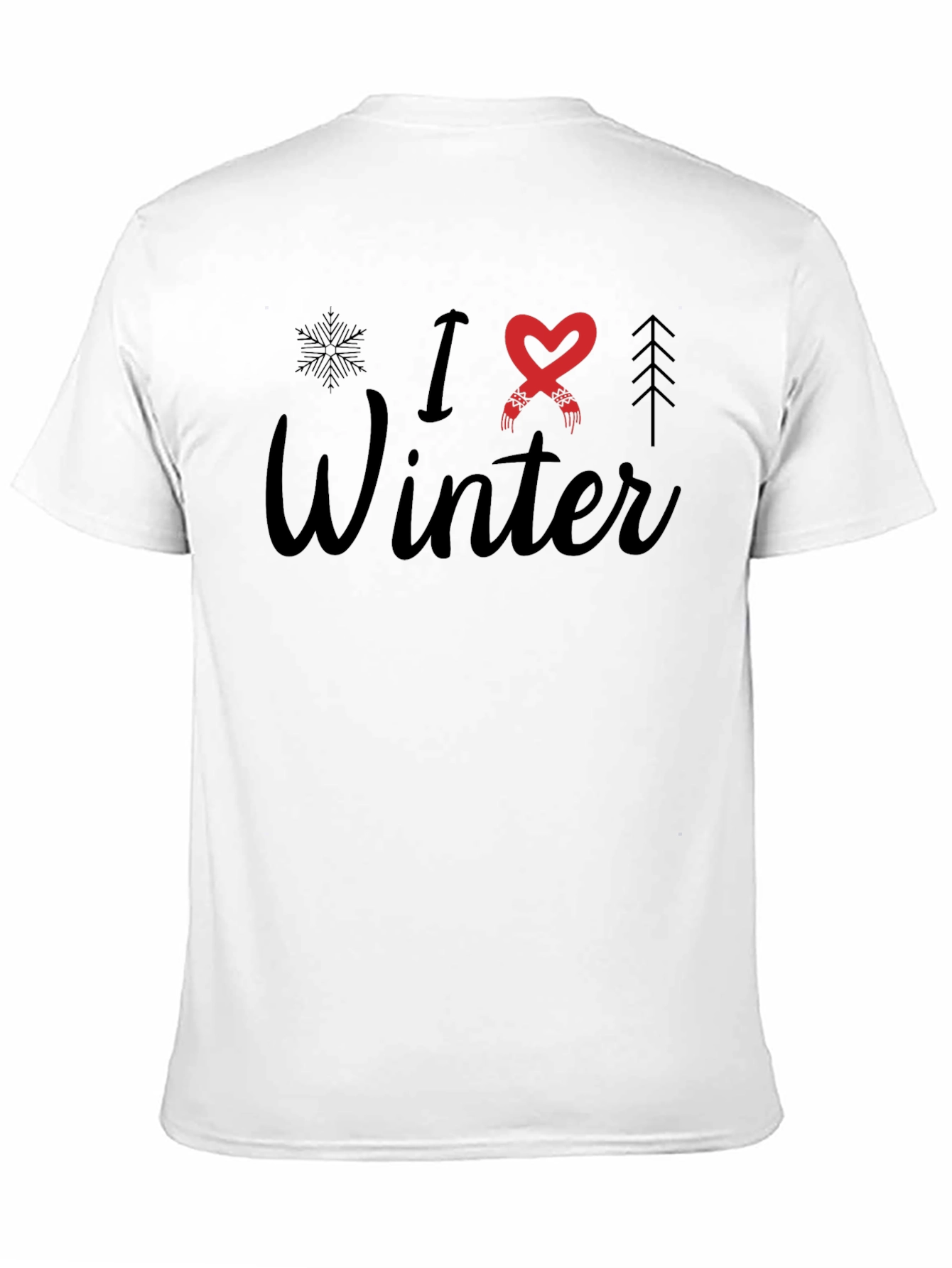Black I Love Winter Graphic T-Shirt view 11