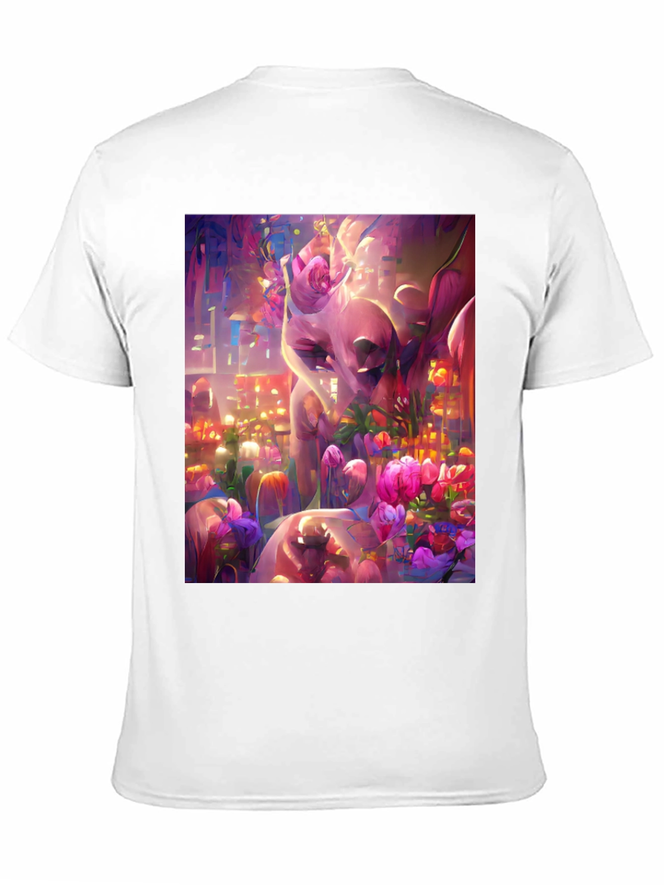 Black Floral Fantasy Graphic Tee - Black Cotton Comfort view 11