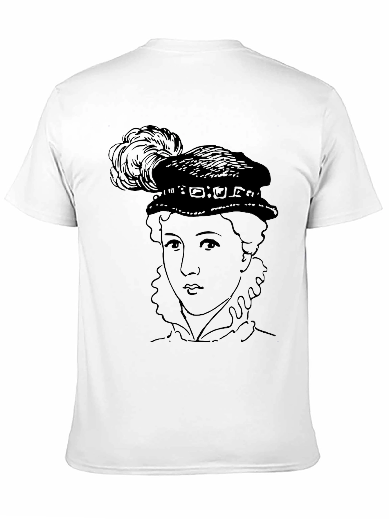 Black Vintage Portrait Graphic Black T-Shirt view 11