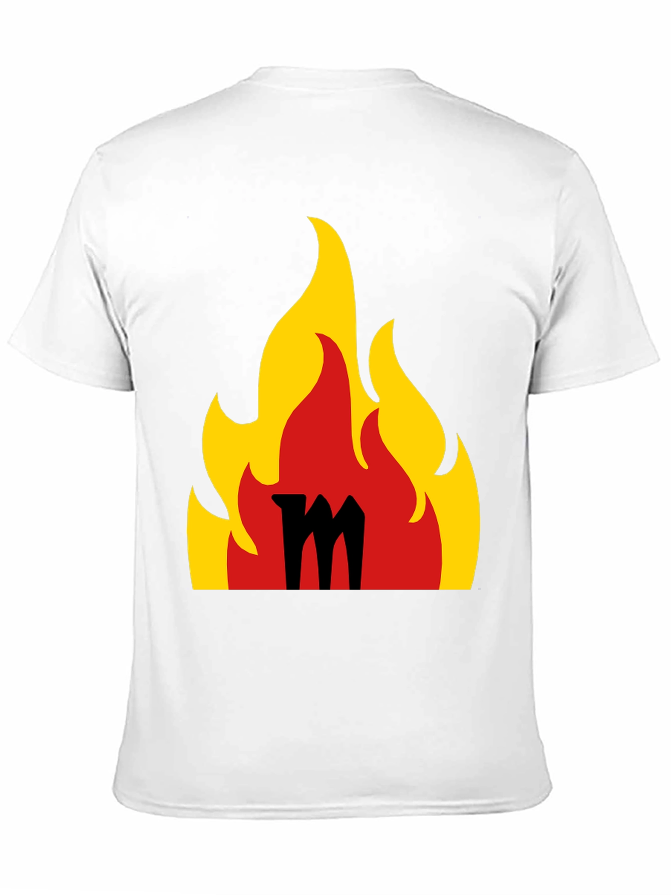 Black Flaming M Graphic Tee - Bold Black T-Shirt view 11